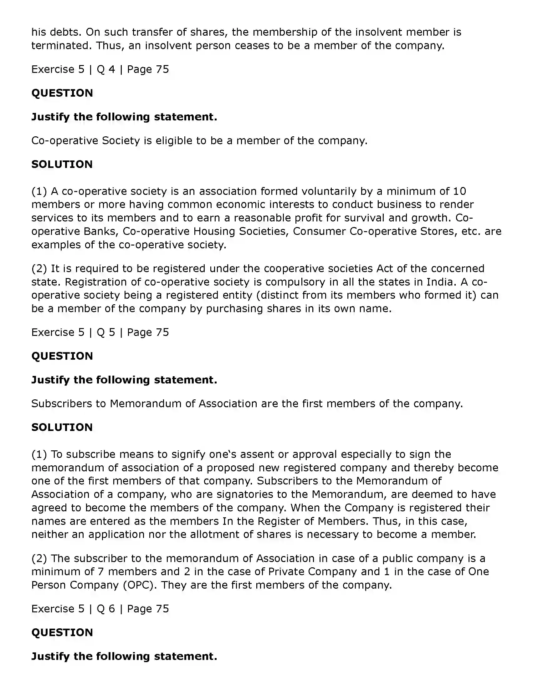 Maharashtra Board Class 11th Secretarial Practice Members of a Company Solution 20