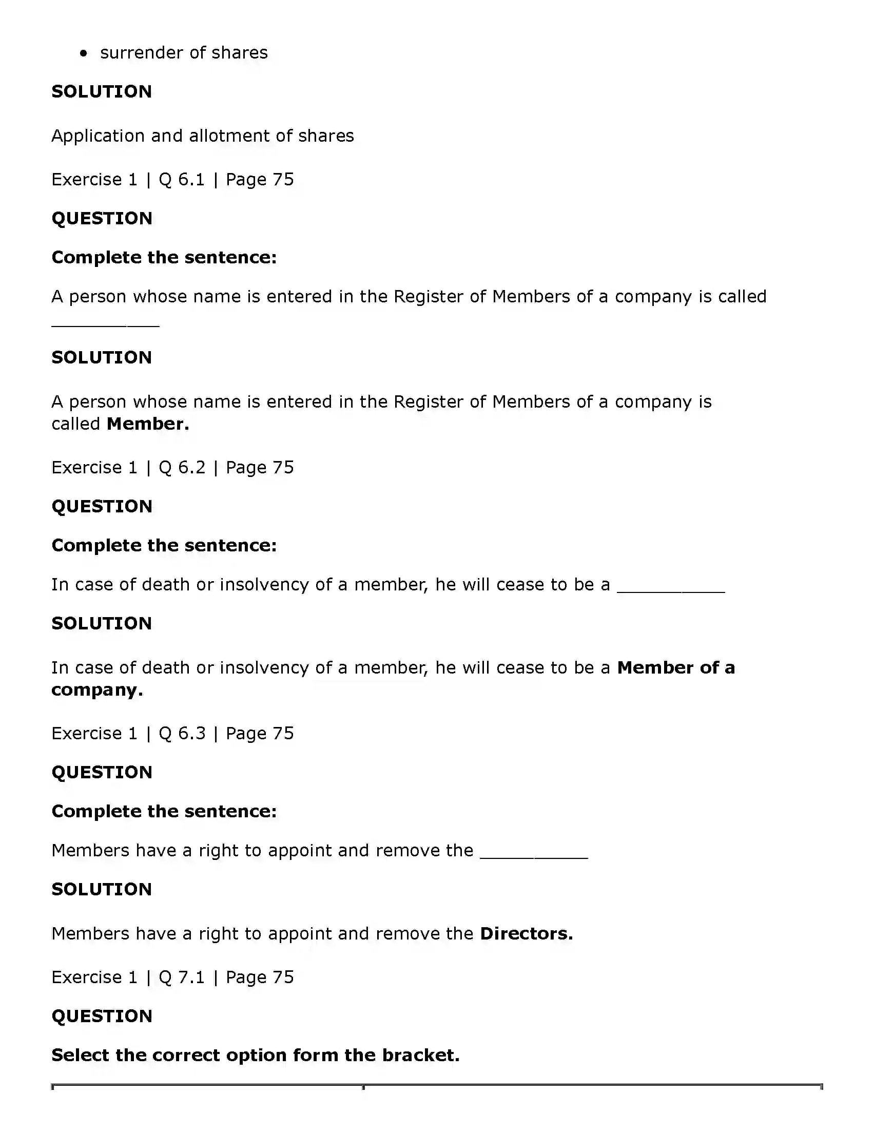 Maharashtra Board Class 11th Secretarial Practice Members of a Company Solution 9