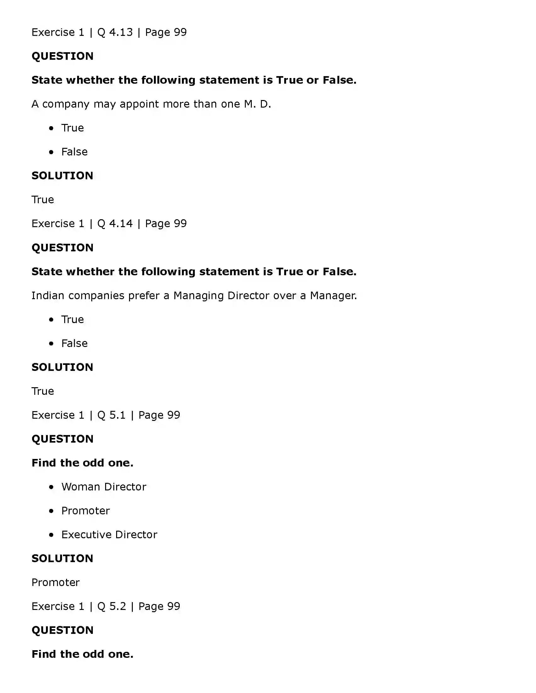 Maharashtra Board Class 11th Secretarial Practice Directors & Key Managerial Personnel of a Company Solution 15