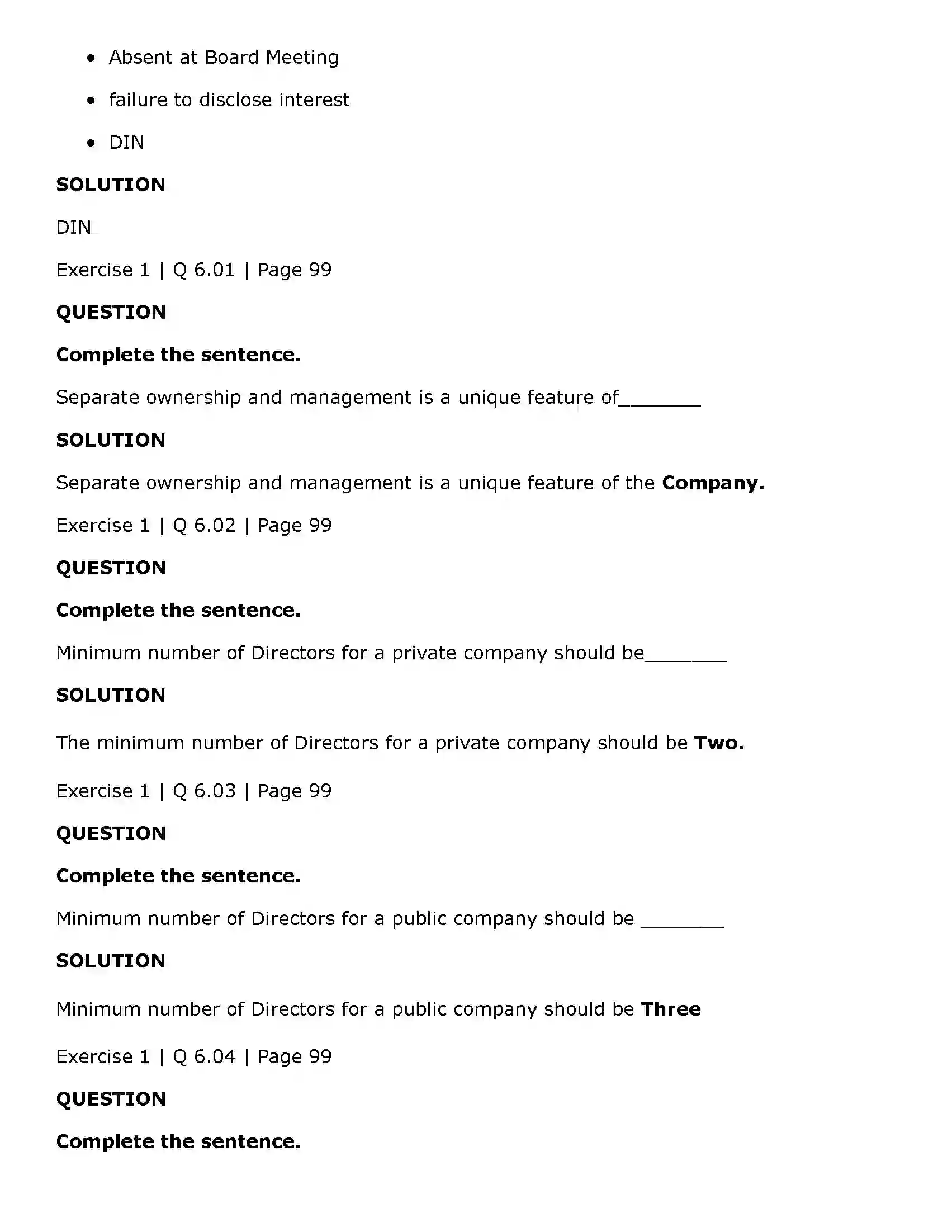 Maharashtra Board Class 11th Secretarial Practice Directors & Key Managerial Personnel of a Company Solution 16
