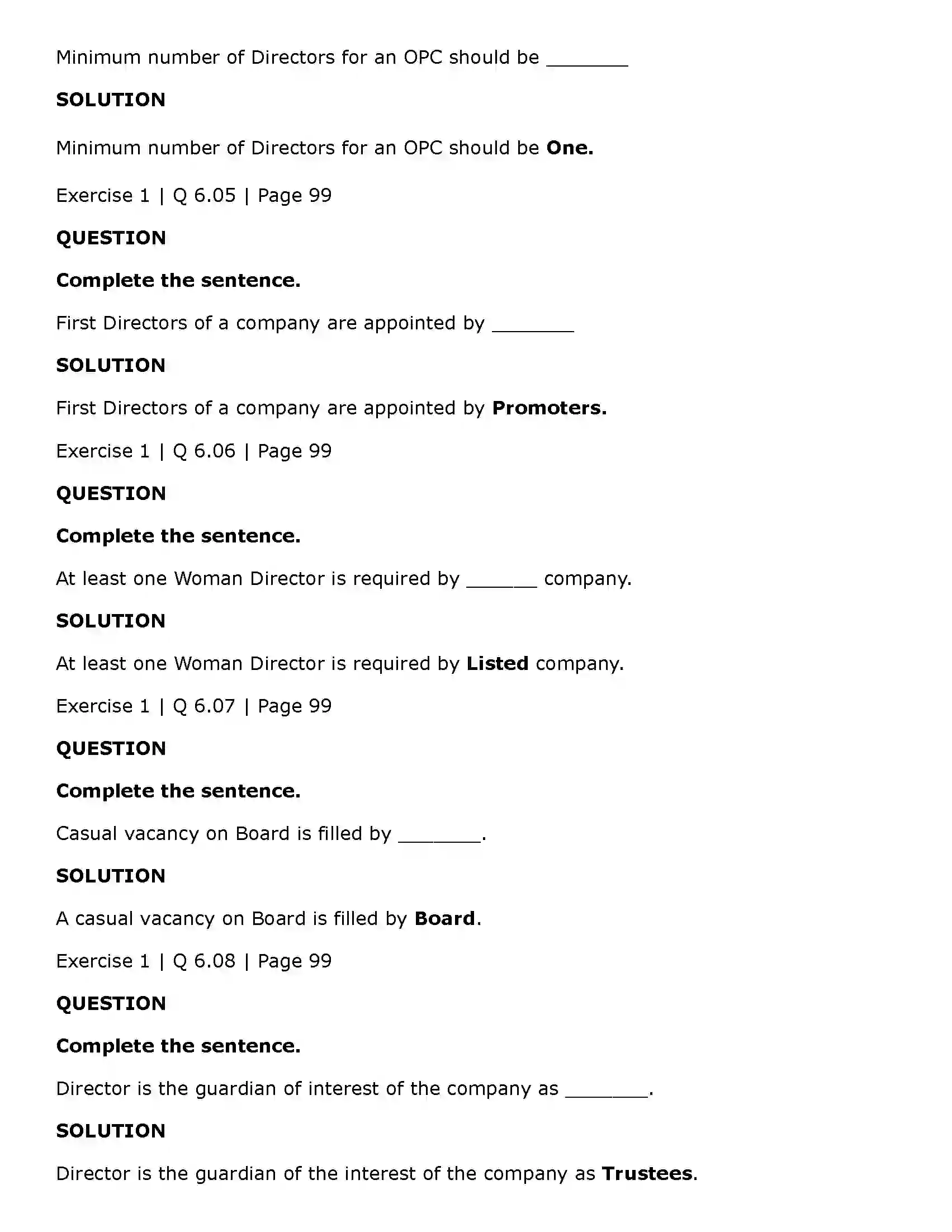 Maharashtra Board Class 11th Secretarial Practice Directors & Key Managerial Personnel of a Company Solution 17