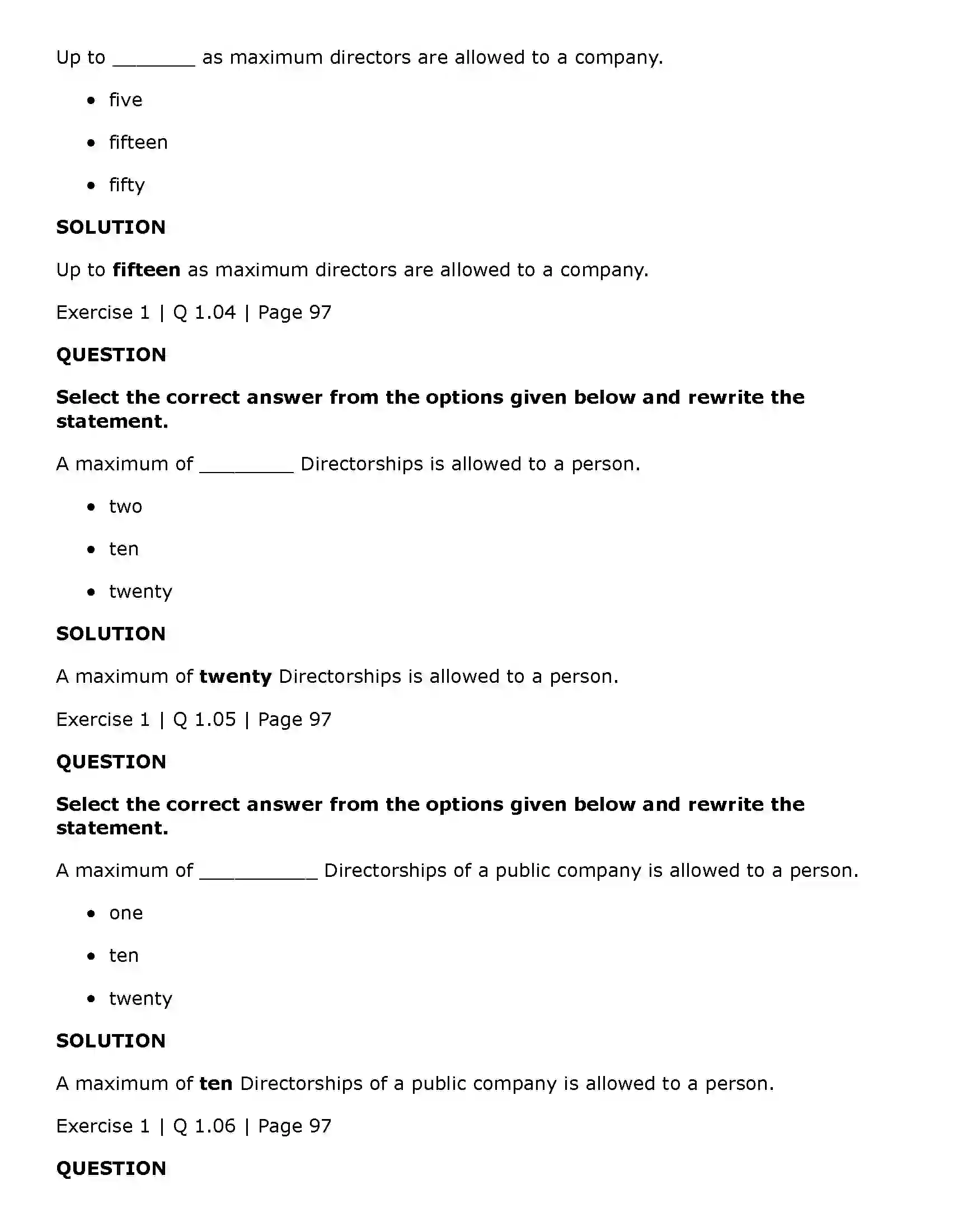 Maharashtra Board Class 11th Secretarial Practice Directors & Key Managerial Personnel of a Company Solution 2
