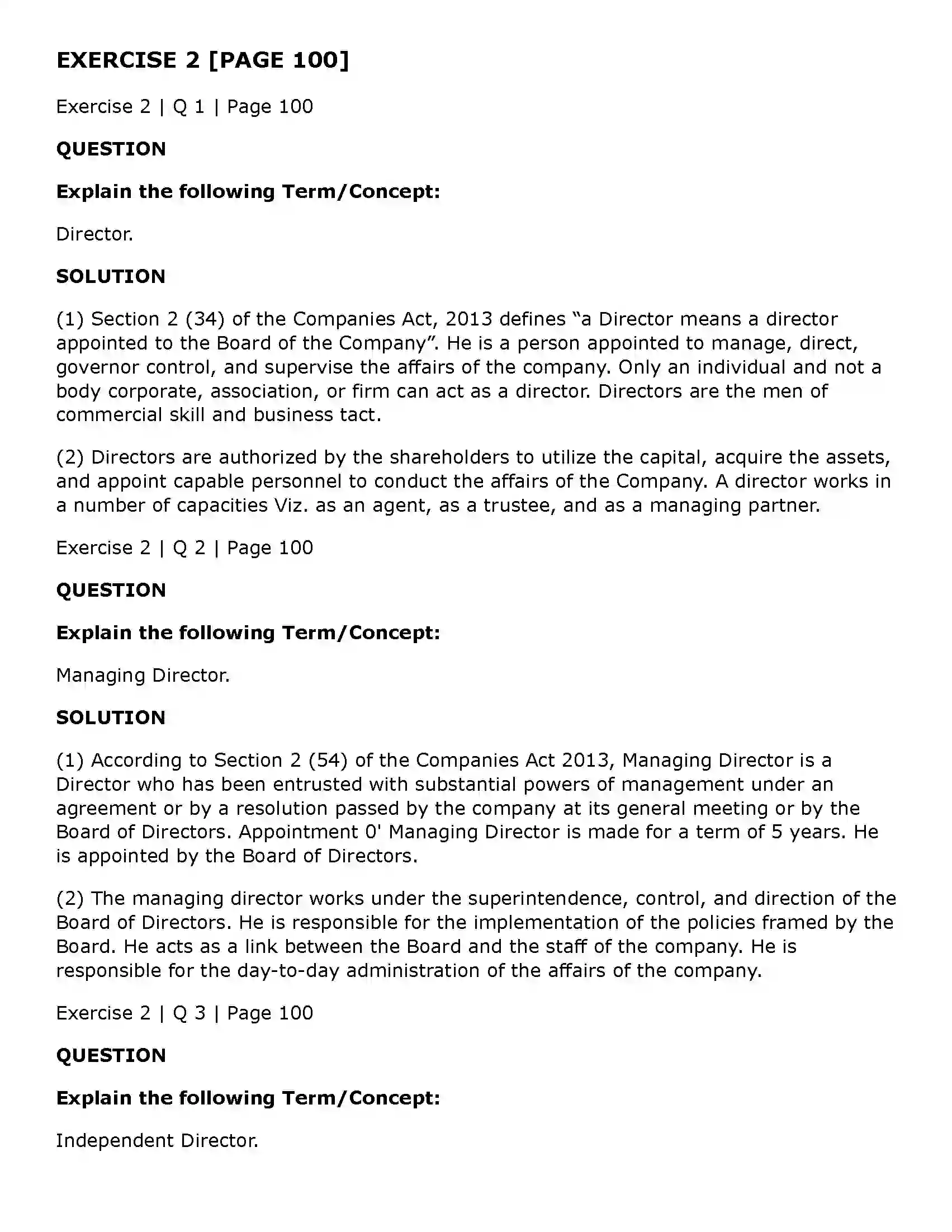 Maharashtra Board Class 11th Secretarial Practice Directors & Key Managerial Personnel of a Company Solution 22