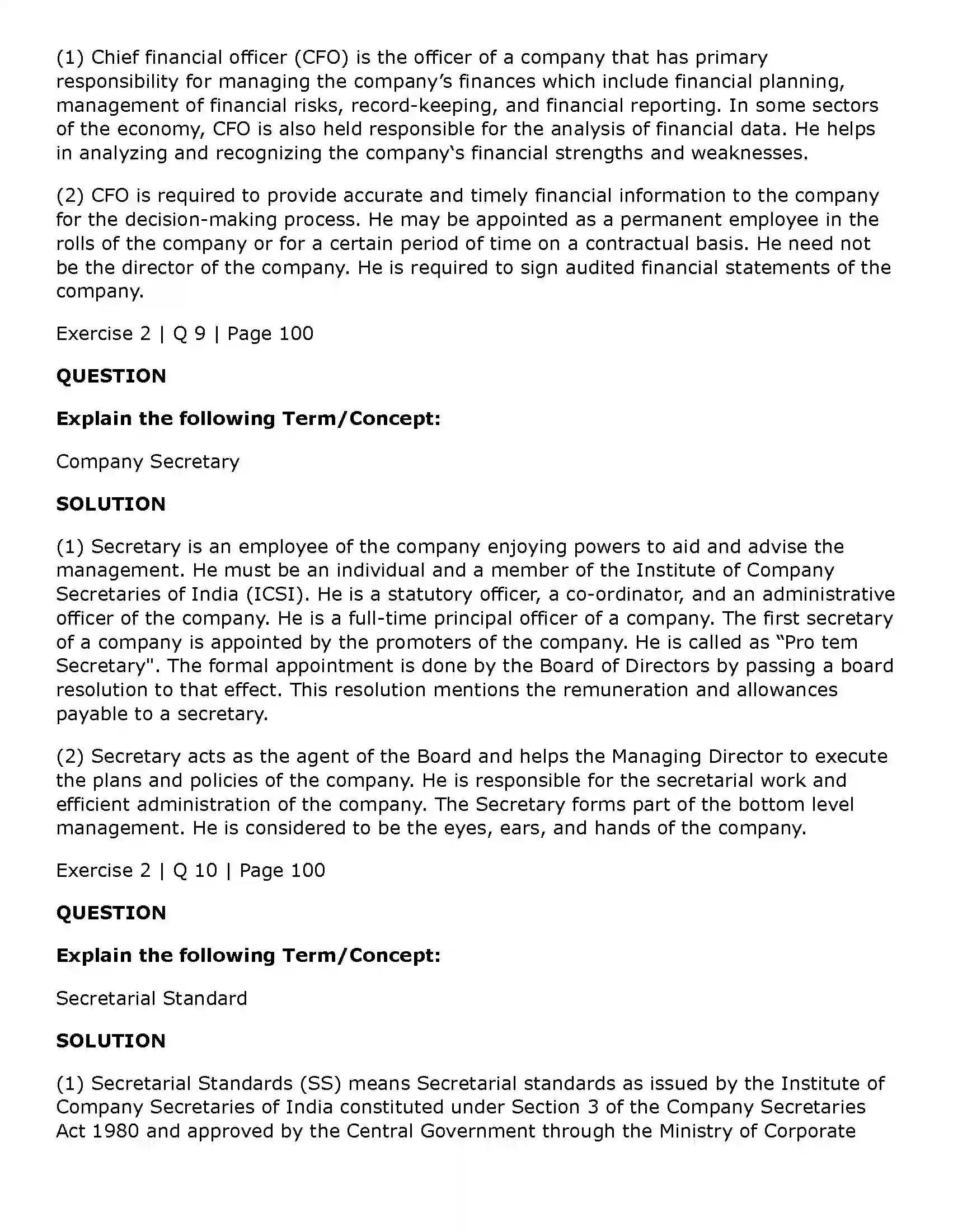 Maharashtra Board Class 11th Secretarial Practice Directors & Key Managerial Personnel of a Company Solution 25