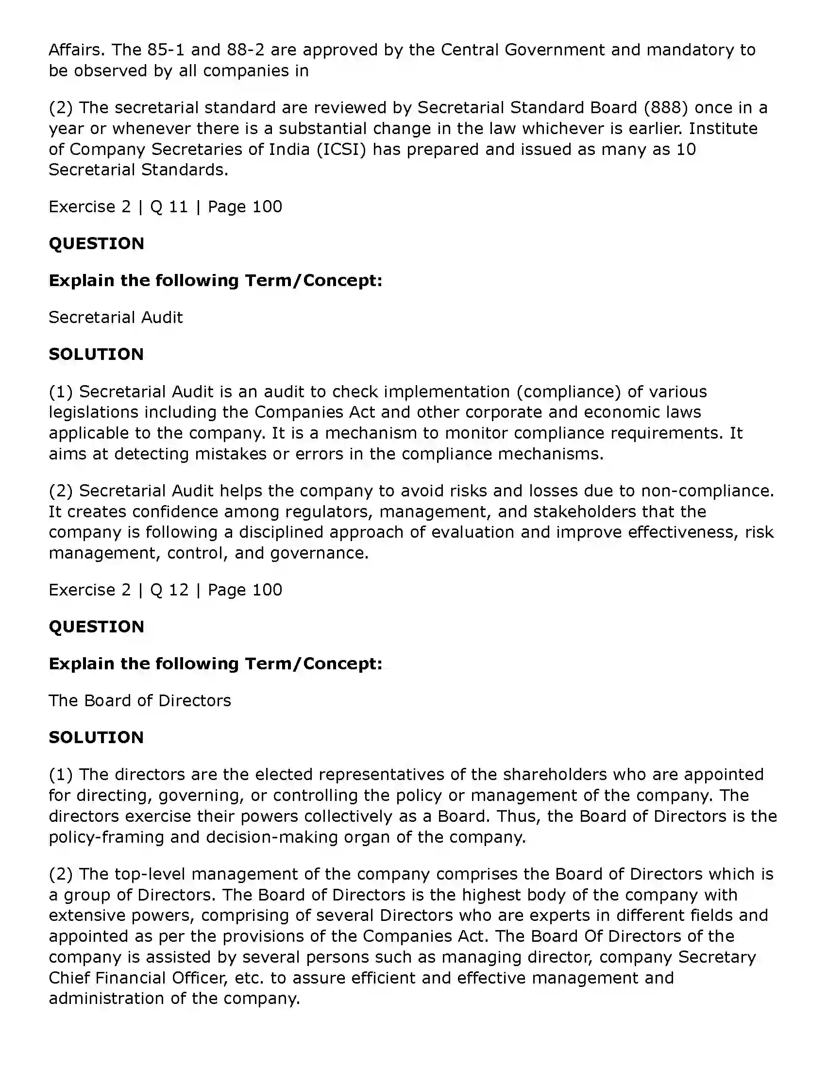 Maharashtra Board Class 11th Secretarial Practice Directors & Key Managerial Personnel of a Company Solution 26