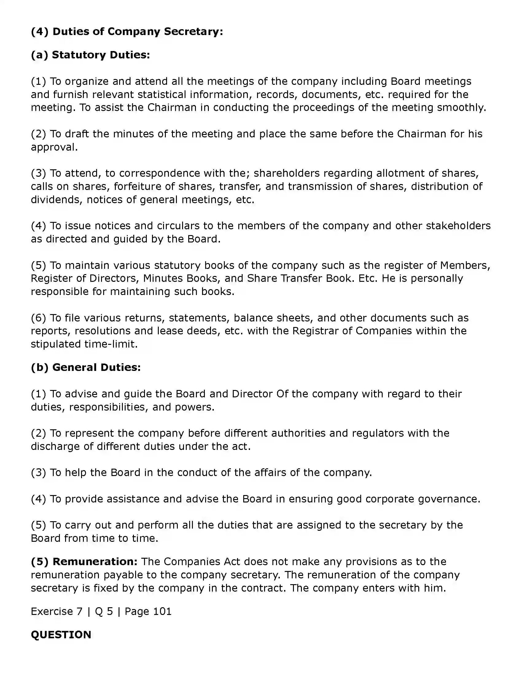 Maharashtra Board Class 11th Secretarial Practice Directors & Key Managerial Personnel of a Company Solution 43