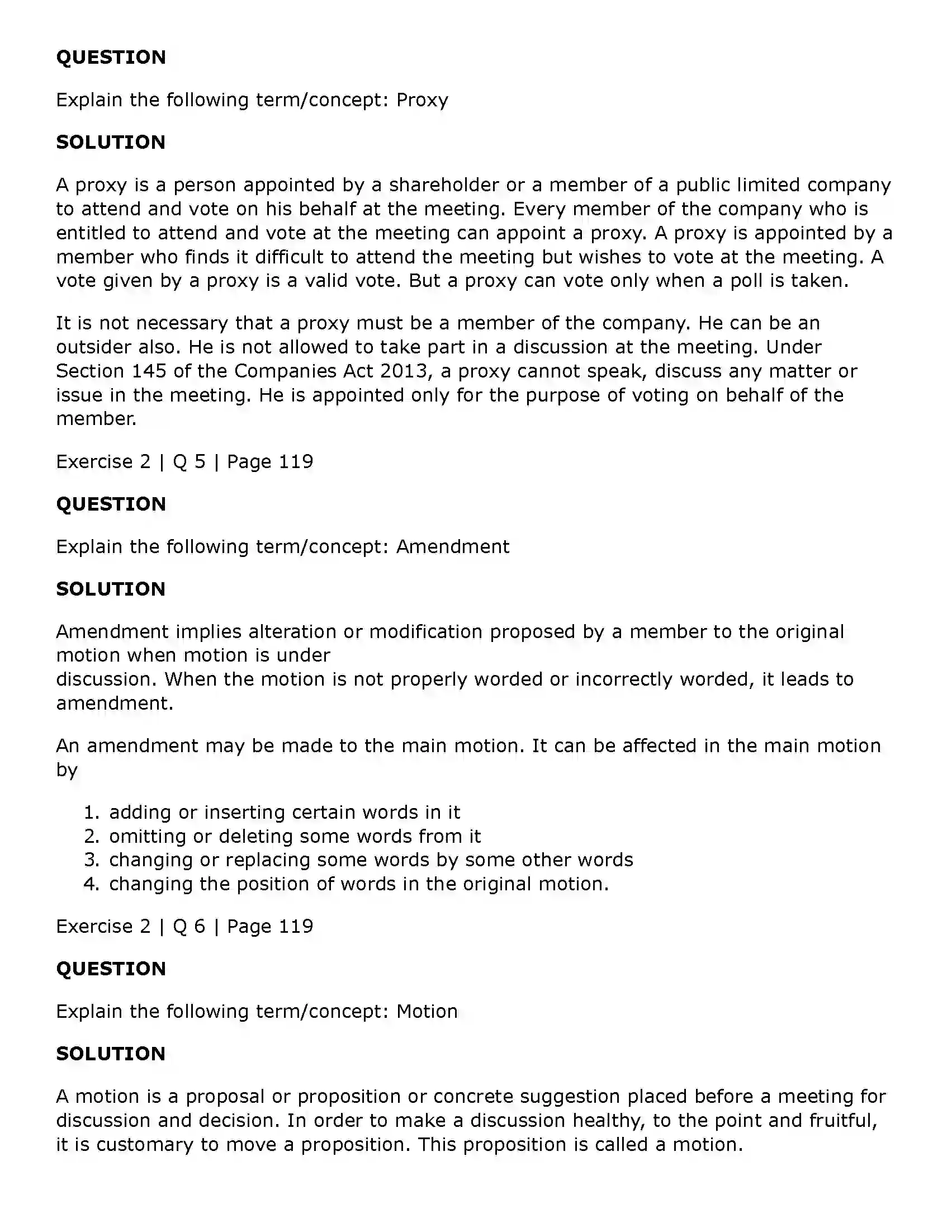 Maharashtra Board Class 11th Secretarial Practice Company Meetings - 1 Solution 18
