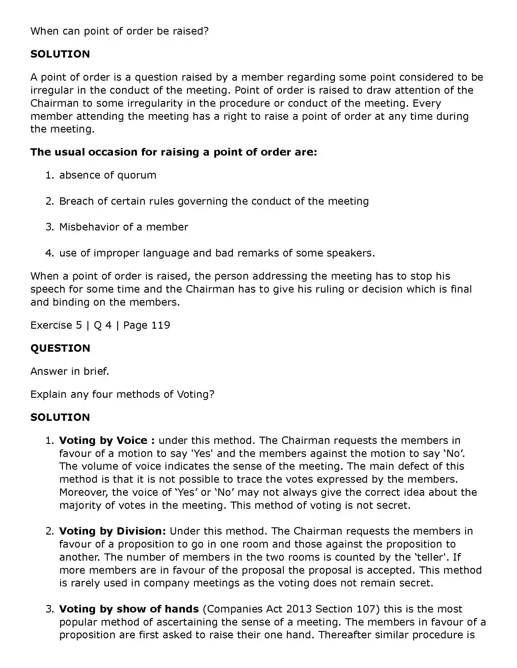 Maharashtra Board Class 11th Secretarial Practice Company Meetings - 1 Solution 27