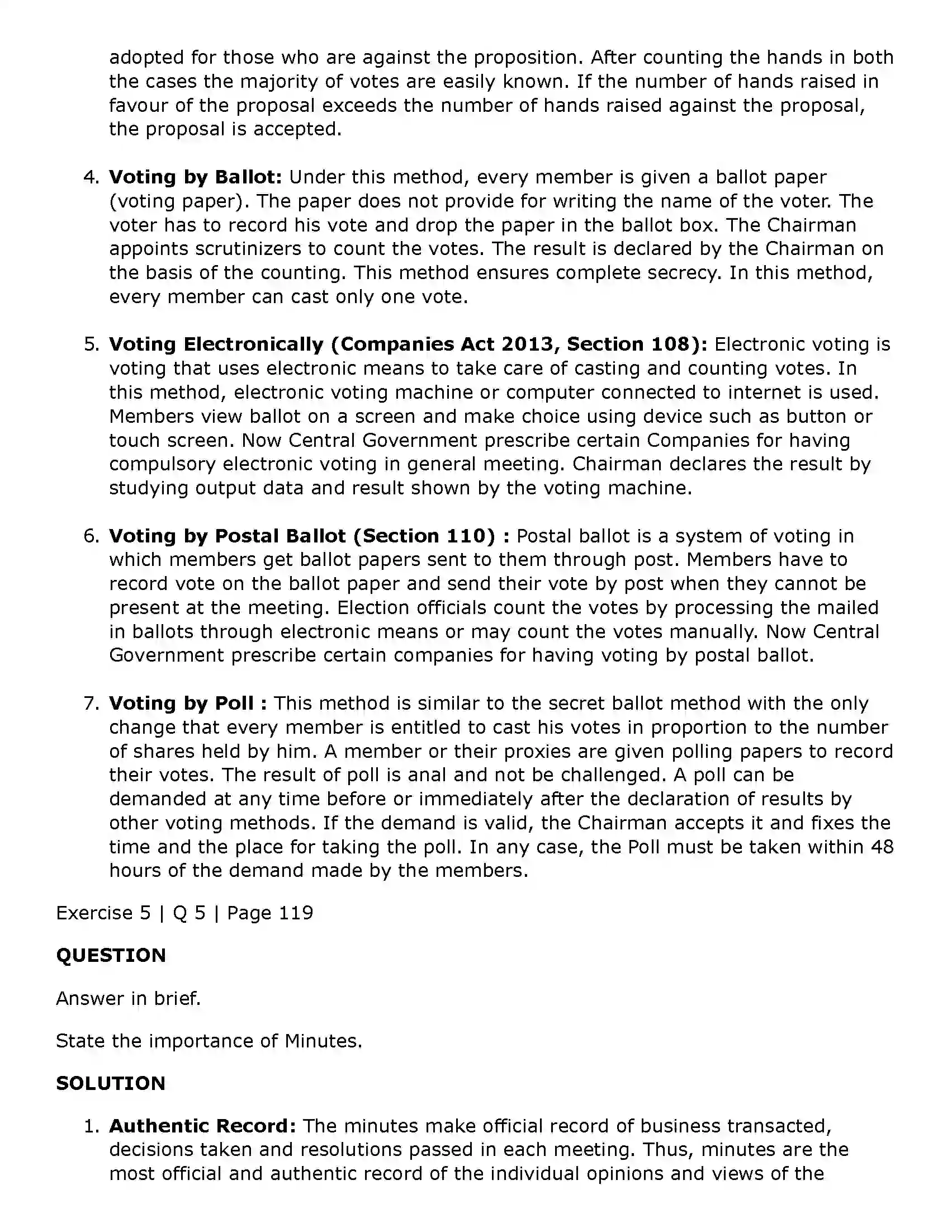 Maharashtra Board Class 11th Secretarial Practice Company Meetings - 1 Solution 28