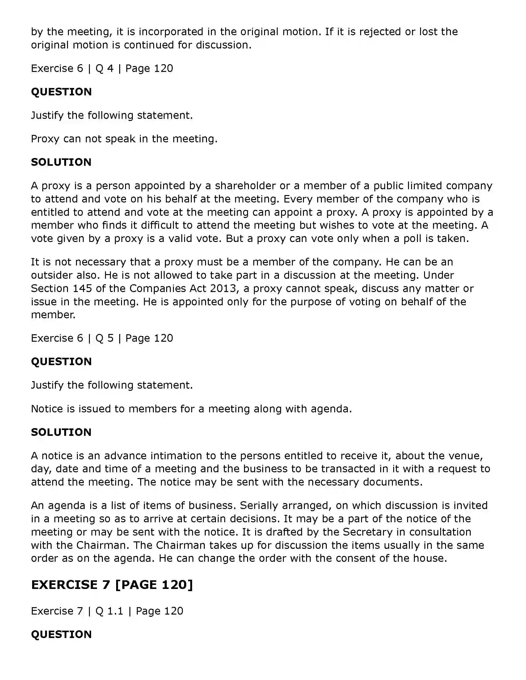 Maharashtra Board Class 11th Secretarial Practice Company Meetings - 1 Solution 31
