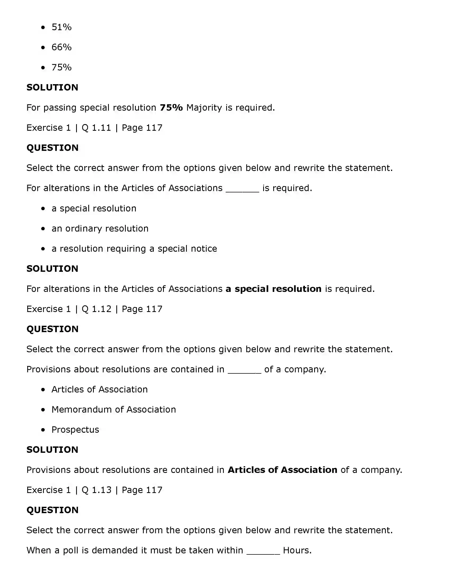 Maharashtra Board Class 11th Secretarial Practice Company Meetings - 1 Solution 4