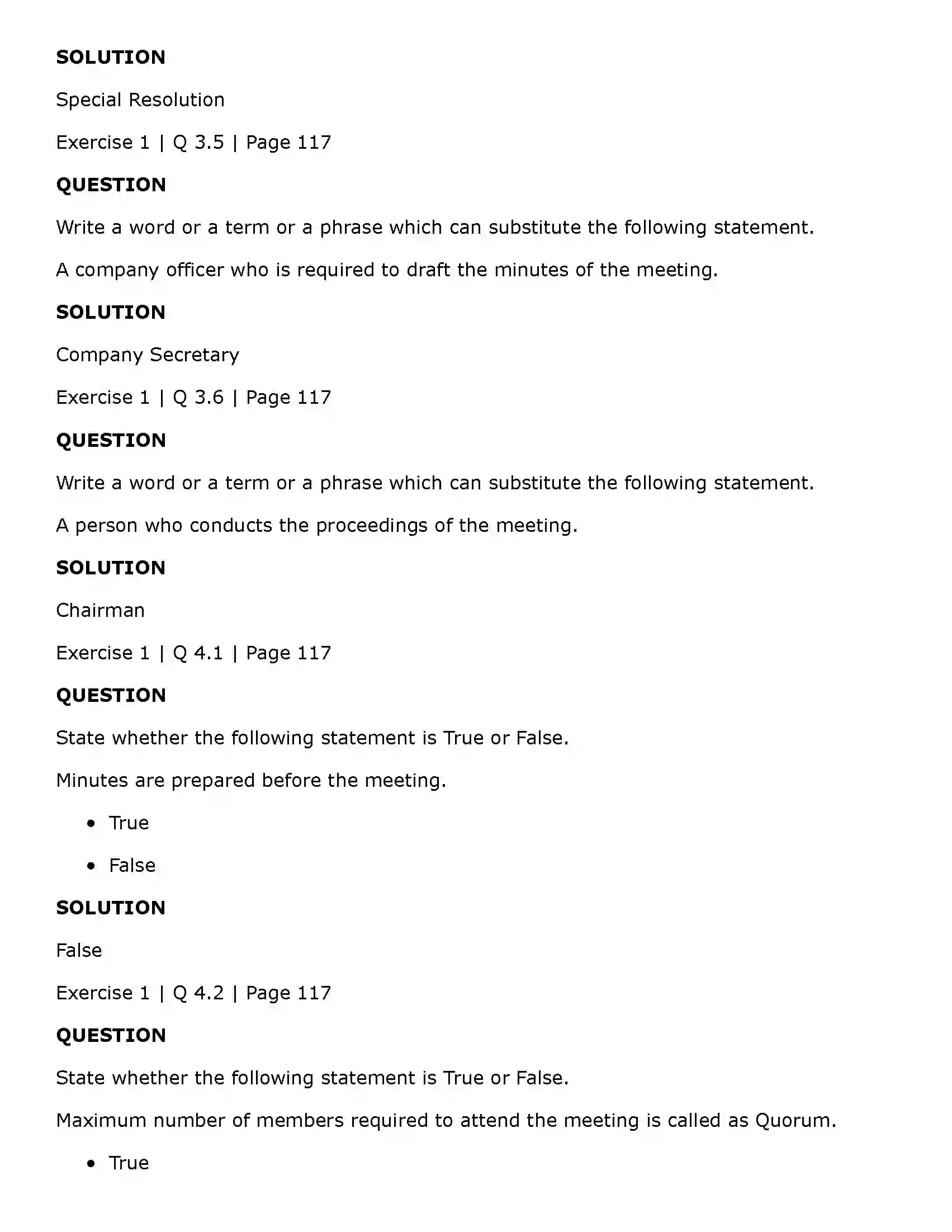 Maharashtra Board Class 11th Secretarial Practice Company Meetings - 1 Solution 7