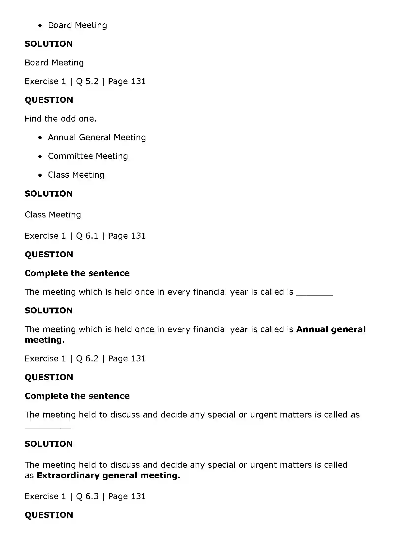Maharashtra Board Class 11th Secretarial Practice Company Meetings - 2 Solution 10