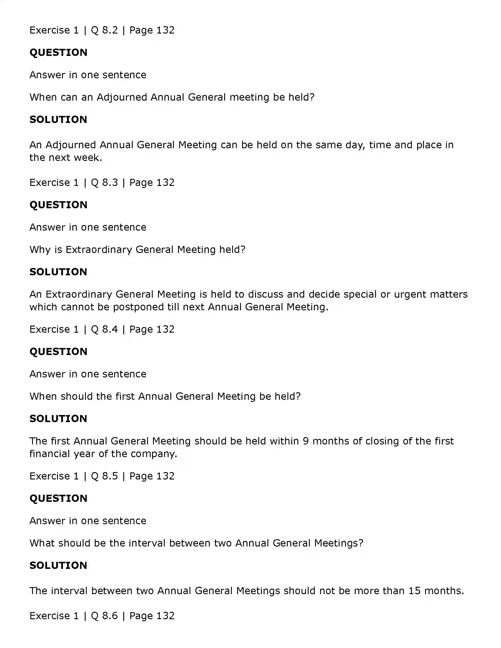 Maharashtra Board Class 11th Secretarial Practice Company Meetings - 2 Solution 14
