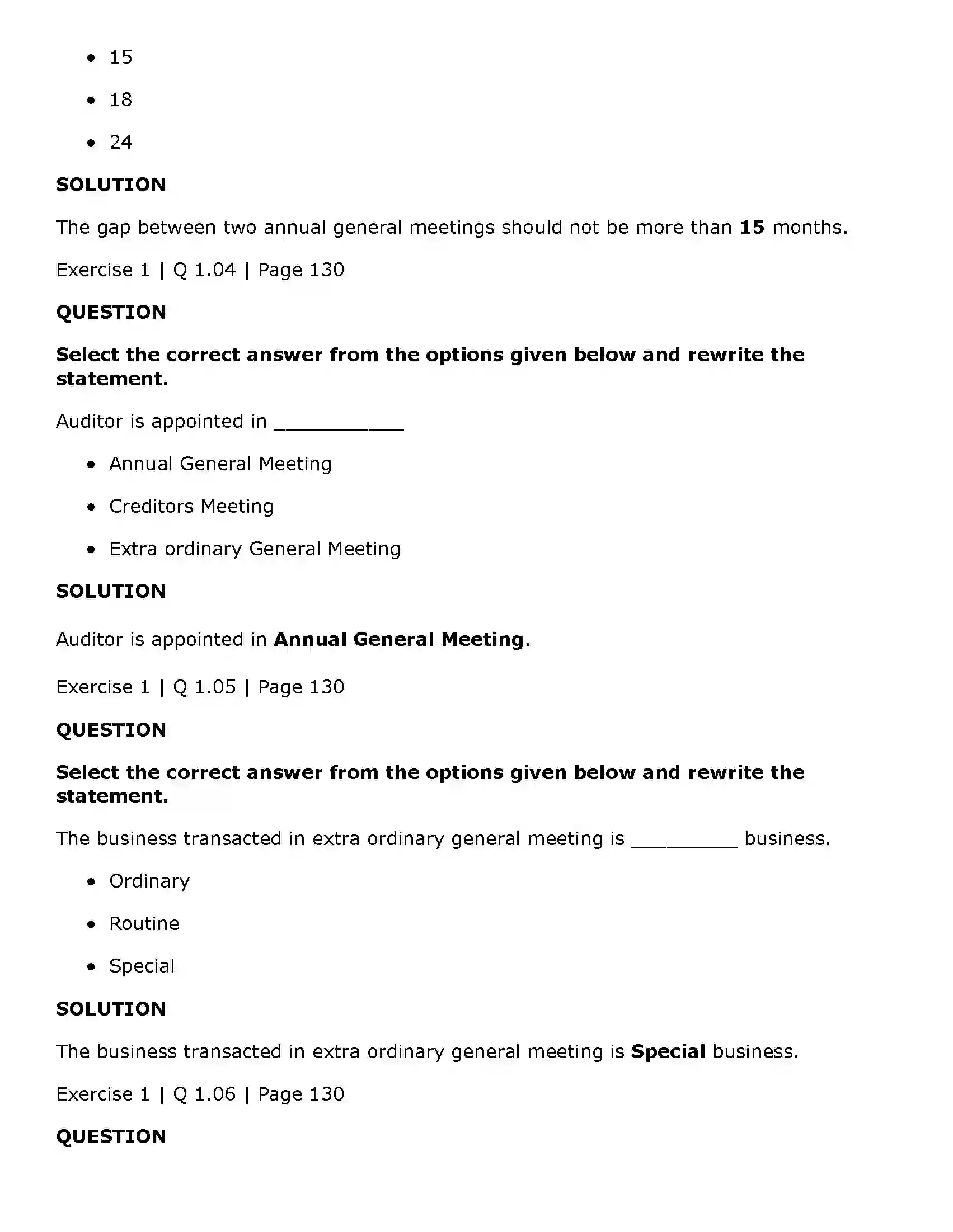 Maharashtra Board Class 11th Secretarial Practice Company Meetings - 2 Solution 2