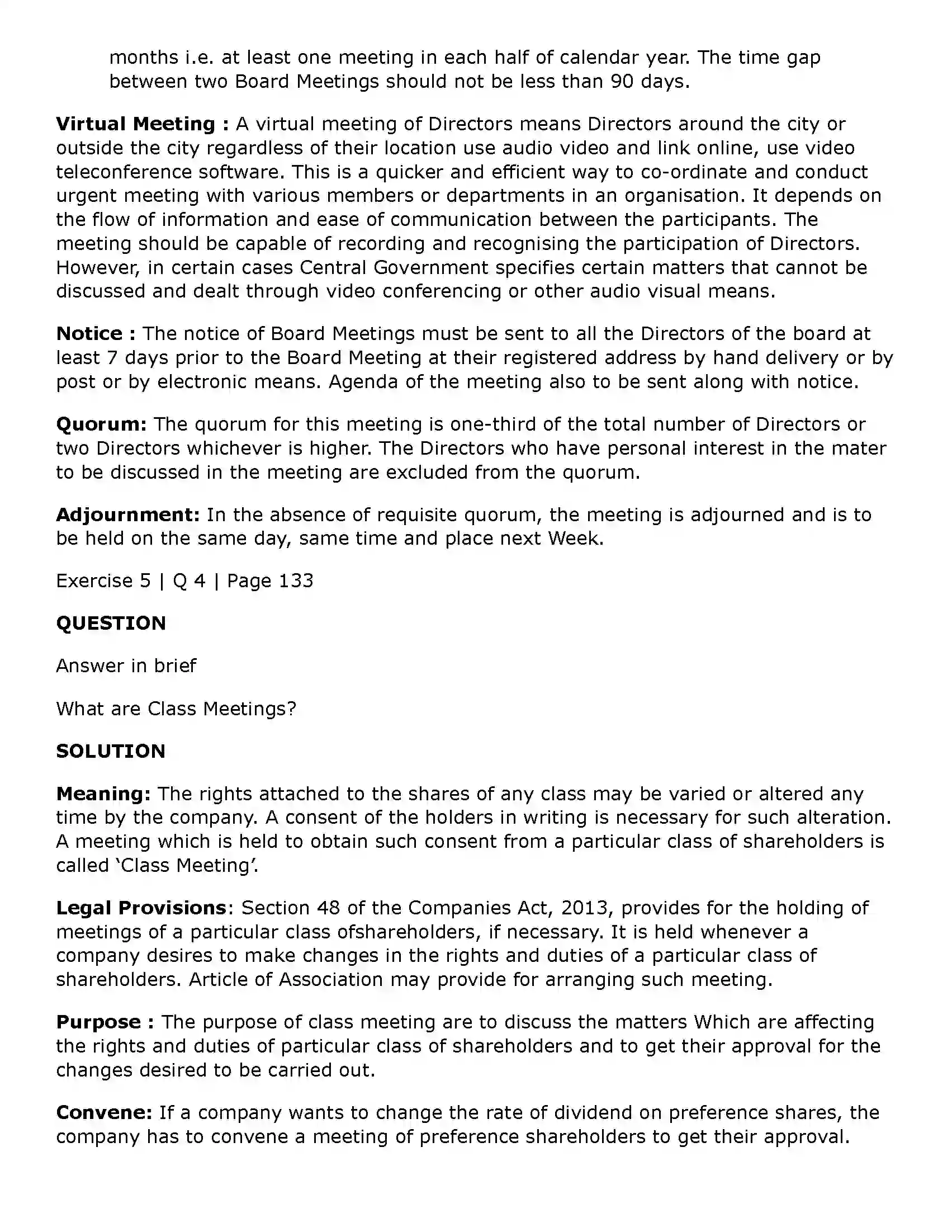 Maharashtra Board Class 11th Secretarial Practice Company Meetings - 2 Solution 23