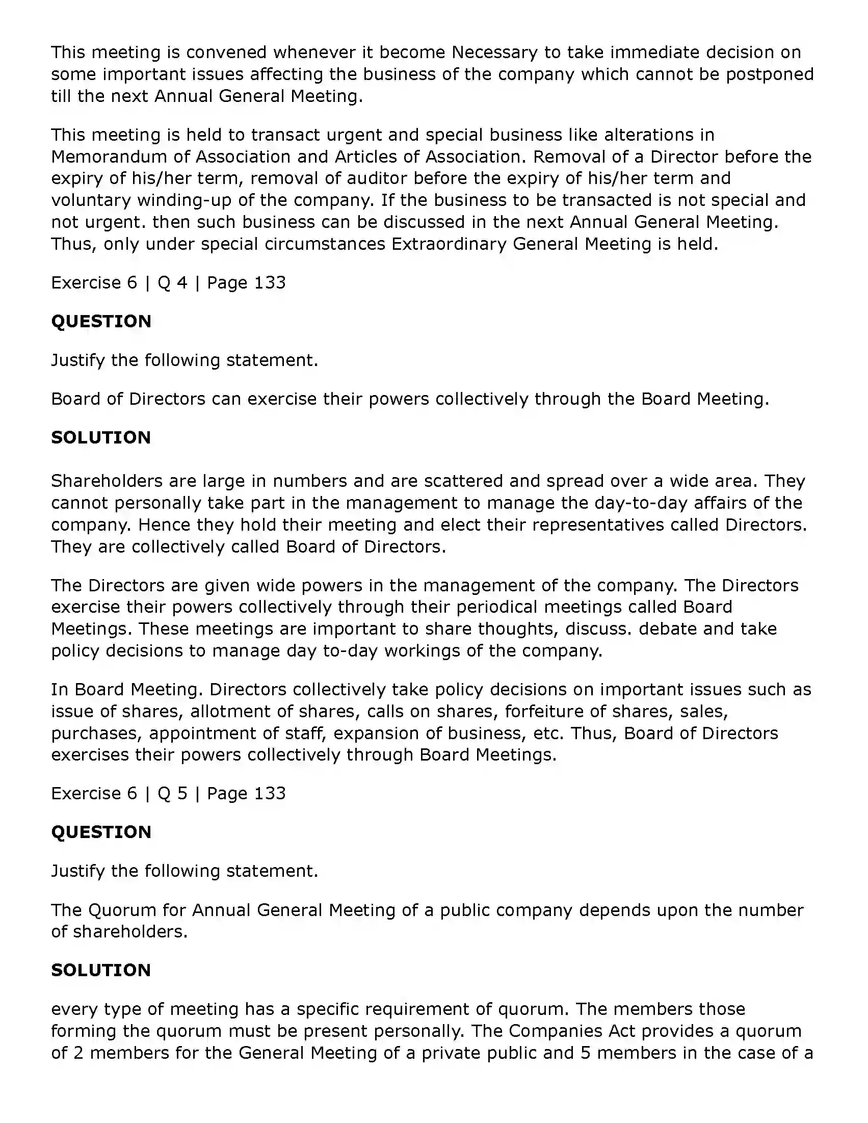 Maharashtra Board Class 11th Secretarial Practice Company Meetings - 2 Solution 26