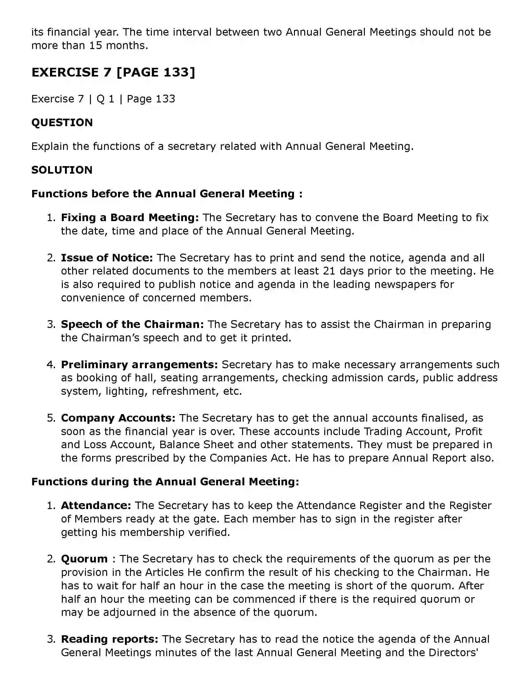 Maharashtra Board Class 11th Secretarial Practice Company Meetings - 2 Solution 29