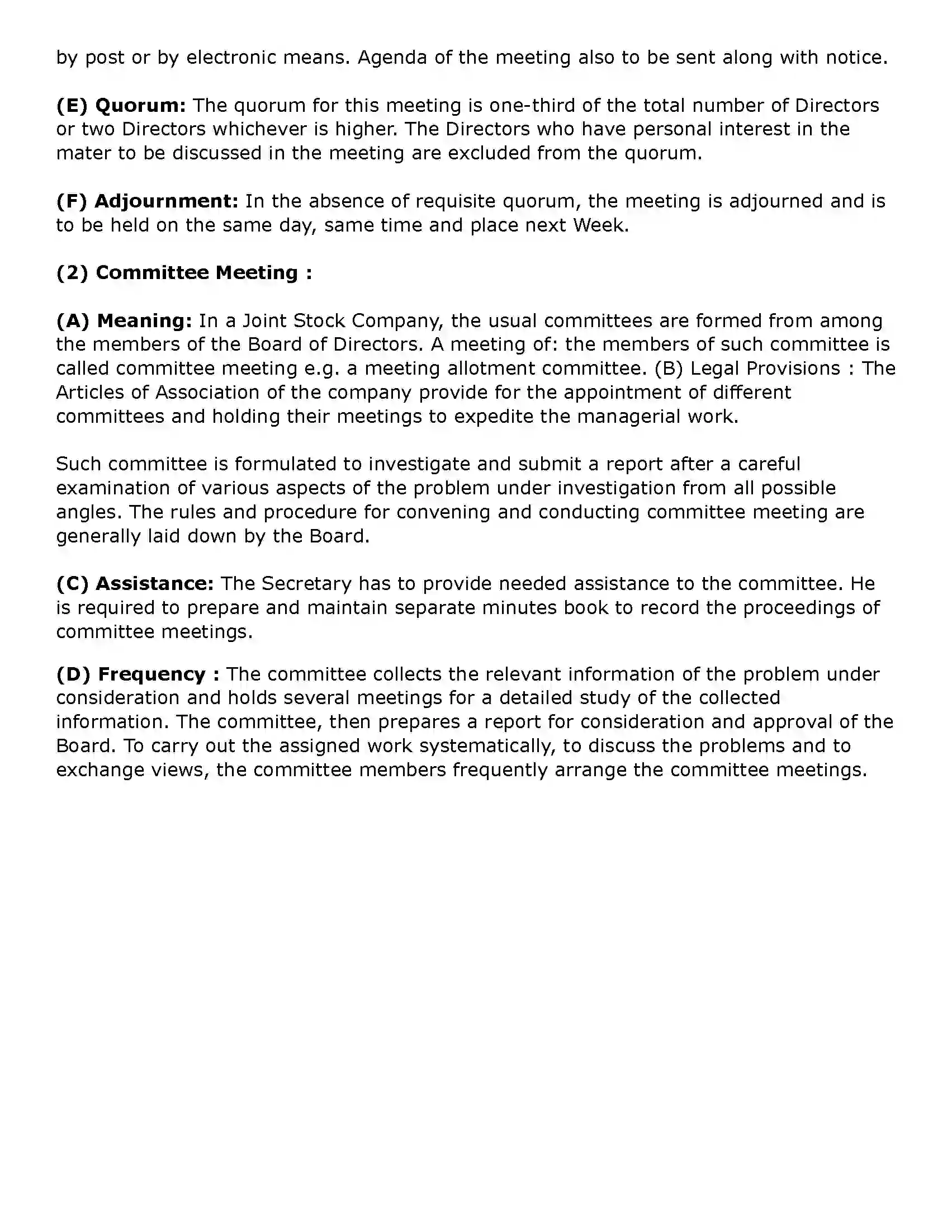 Maharashtra Board Class 11th Secretarial Practice Company Meetings - 2 Solution 34