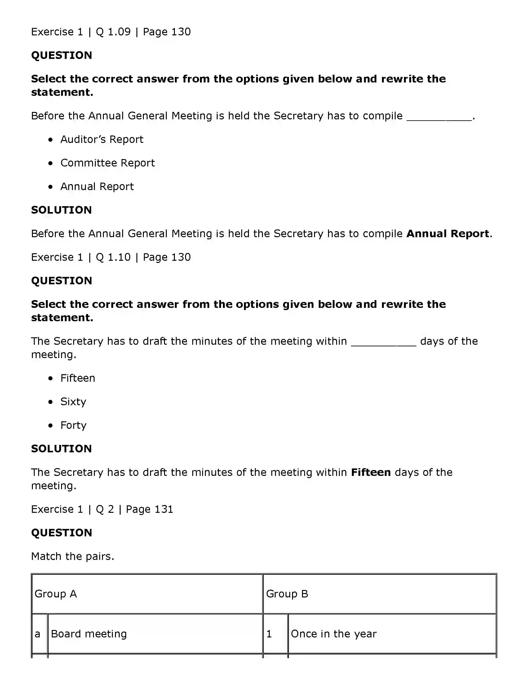 Maharashtra Board Class 11th Secretarial Practice Company Meetings - 2 Solution 4