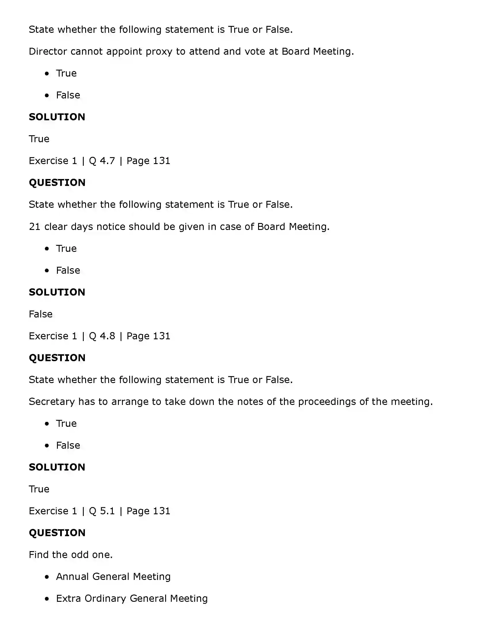Maharashtra Board Class 11th Secretarial Practice Company Meetings - 2 Solution 9