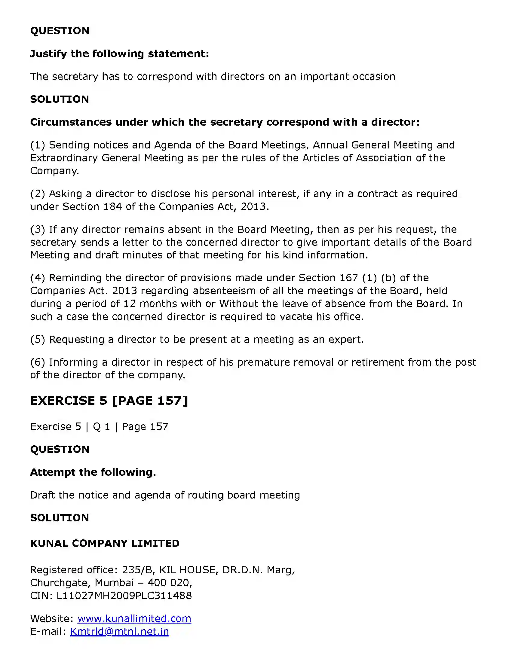 Maharashtra Board Class 11th Secretarial Practice Correspondence with Directors Solution 16