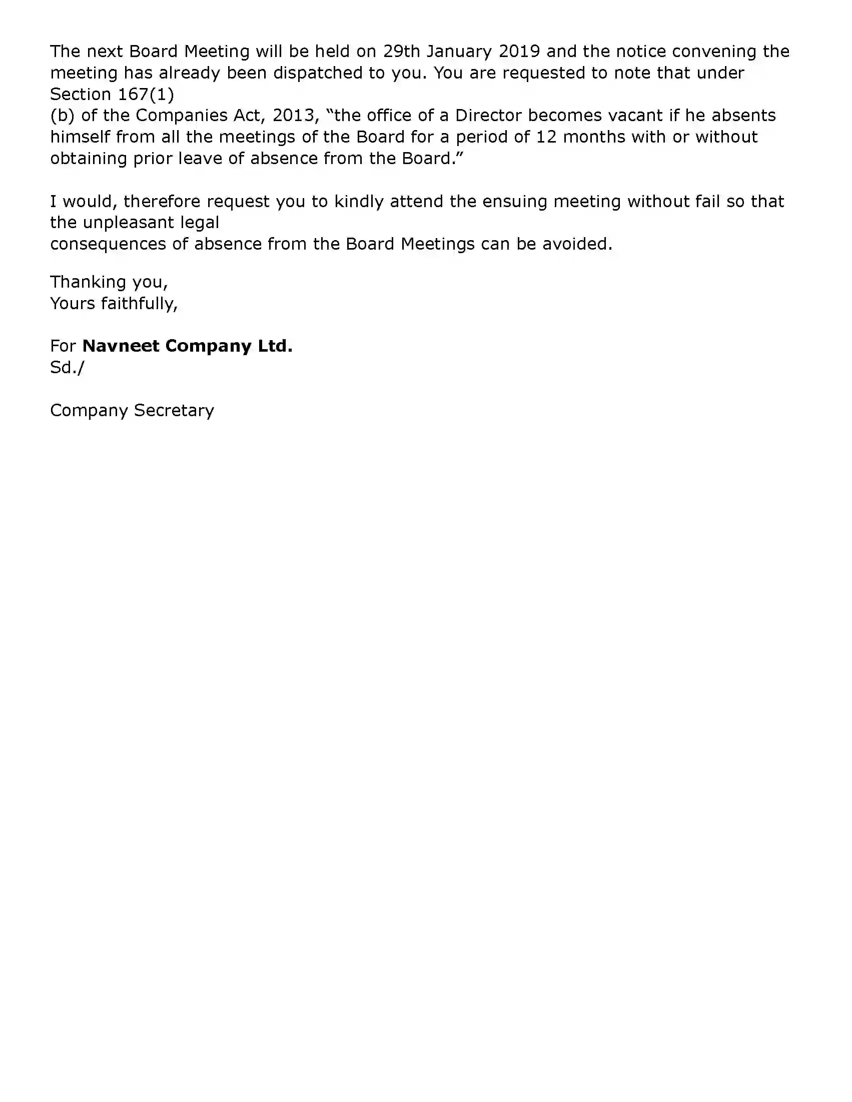 Maharashtra Board Class 11th Secretarial Practice Correspondence with Directors Solution 21