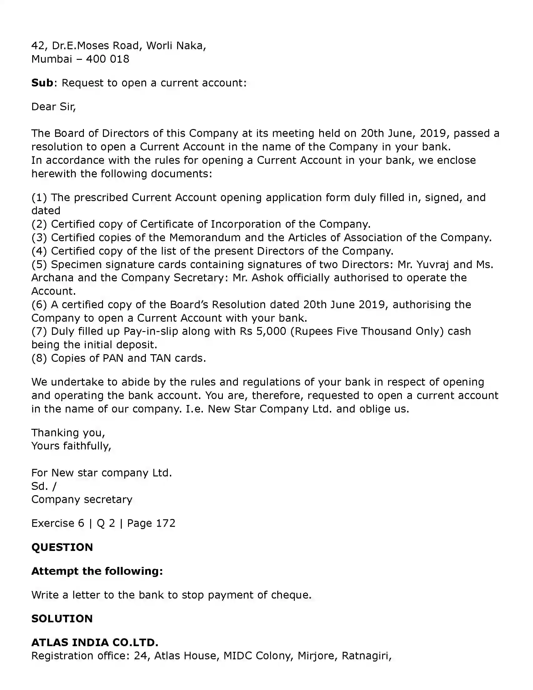 Maharashtra Board Class 11th Secretarial Practice Correspondence with Banks Solution 32