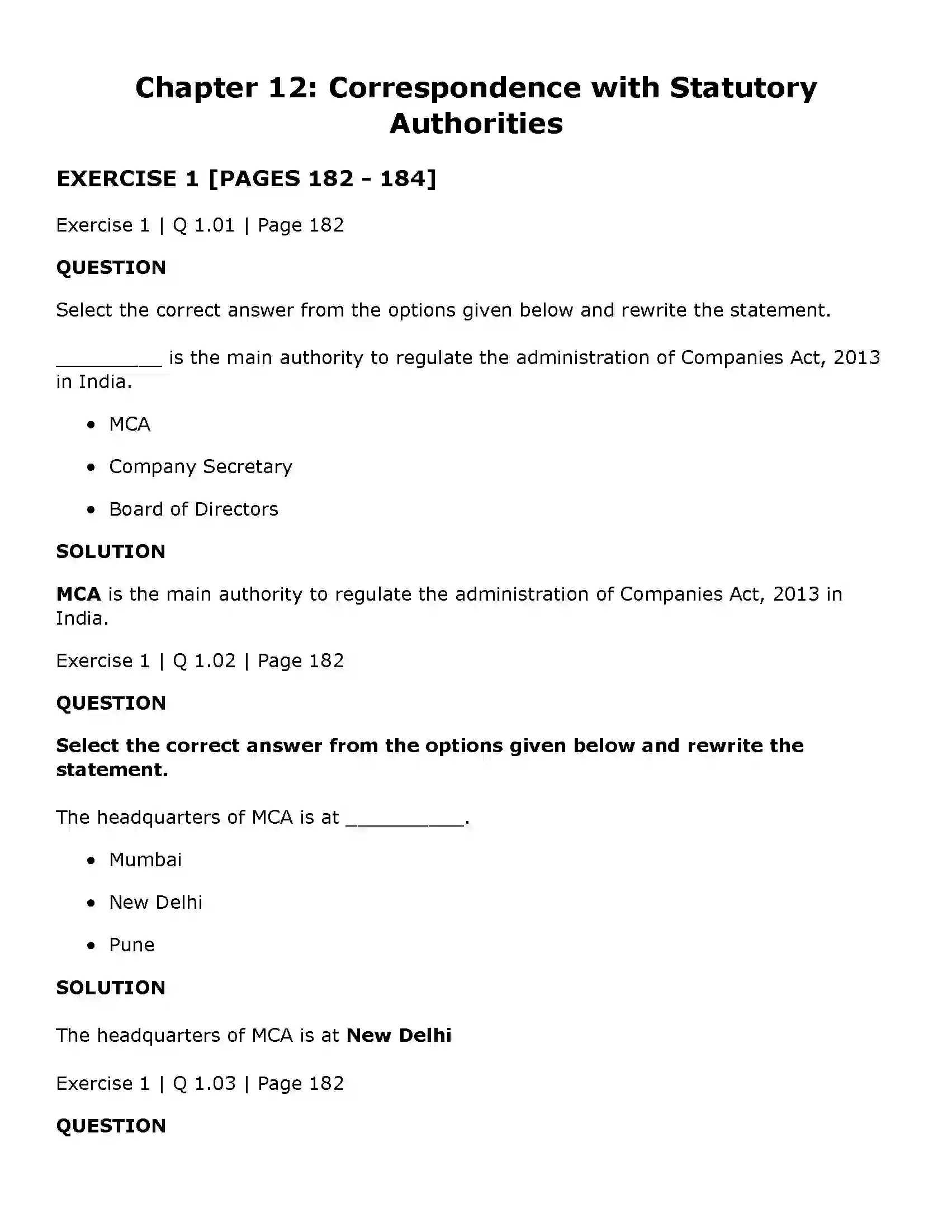 Maharashtra Board Class 11th Secretarial Practice Correspondence with Statutory Authorities Solution 1