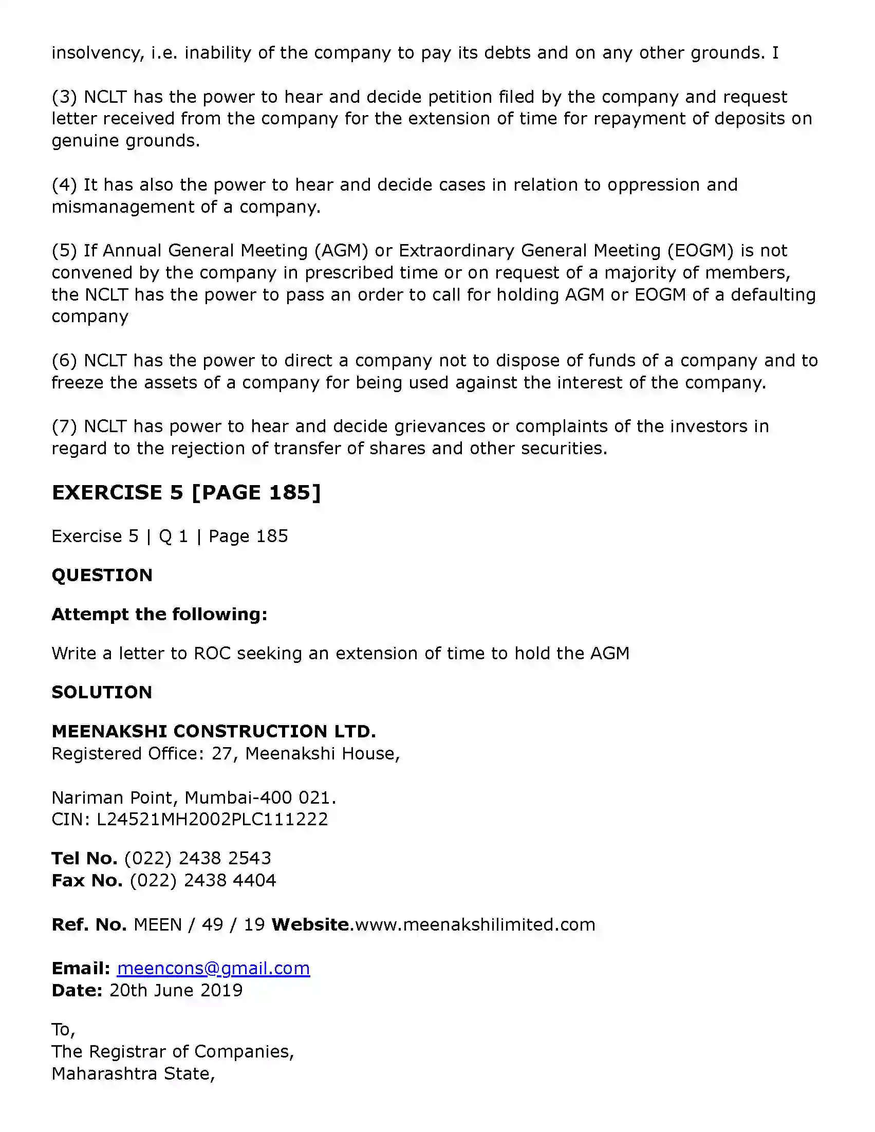 Maharashtra Board Class 11th Secretarial Practice Correspondence with Statutory Authorities Solution 20