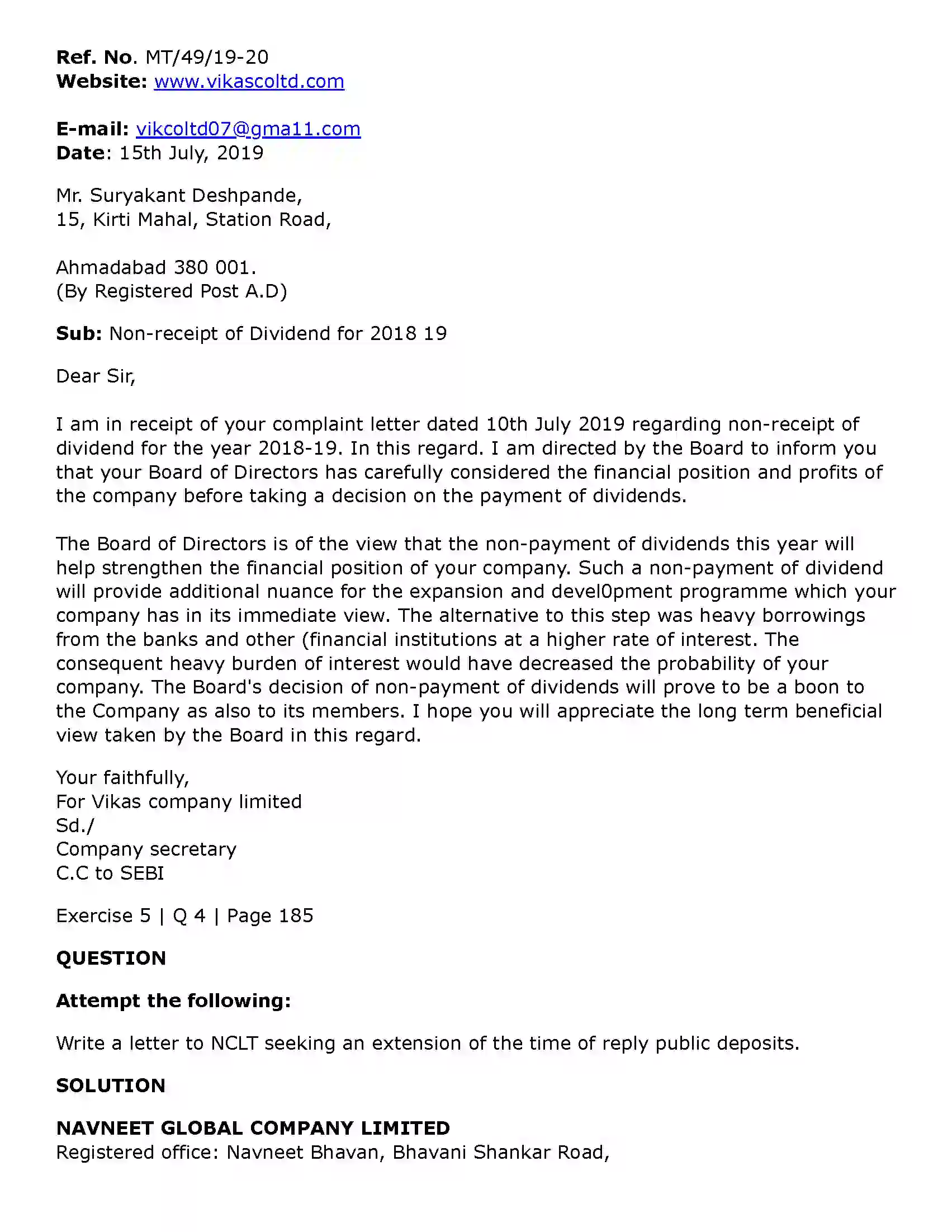 Maharashtra Board Class 11th Secretarial Practice Correspondence with Statutory Authorities Solution 23