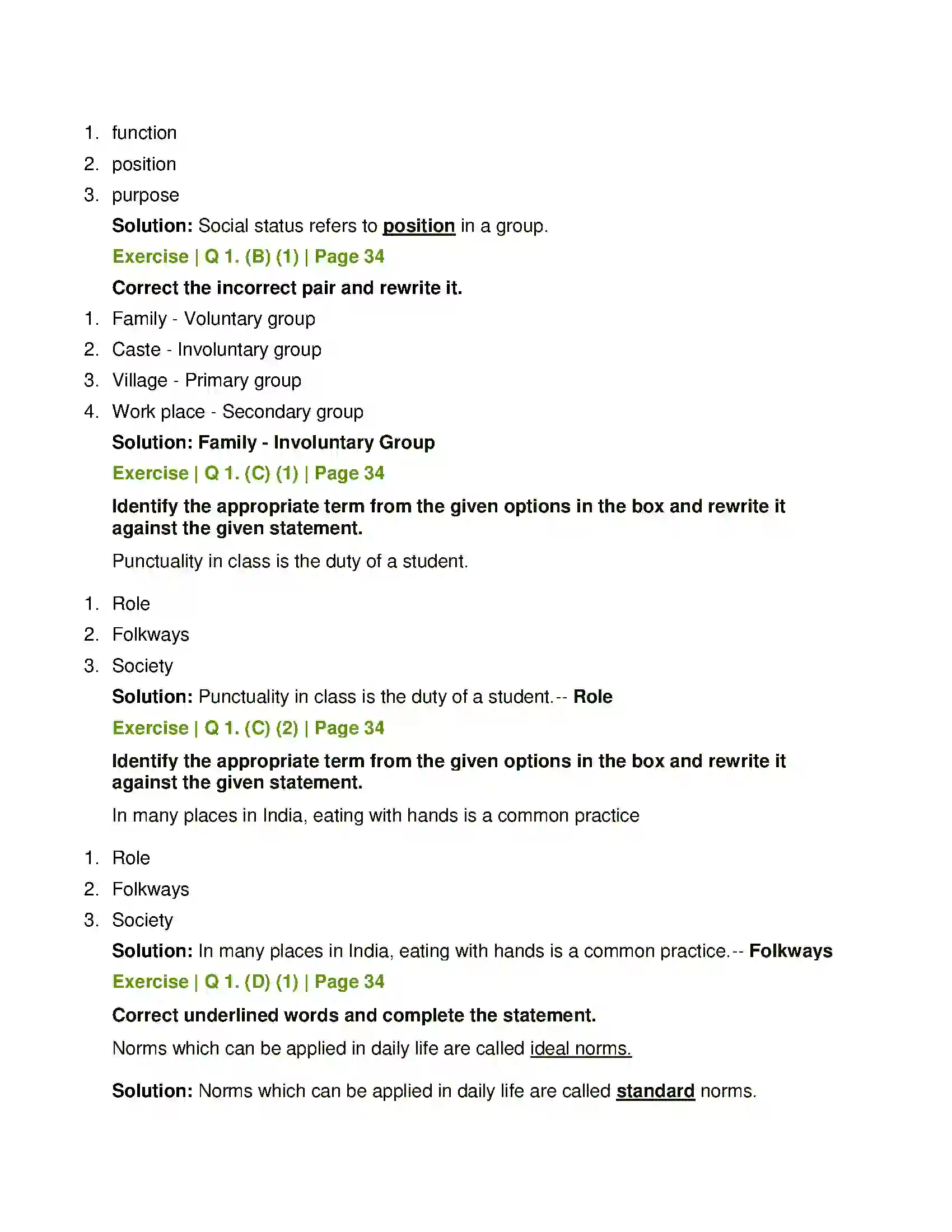 Maharashtra Board Class 11th Sociology Basic Concepts in Sociology Solution 2