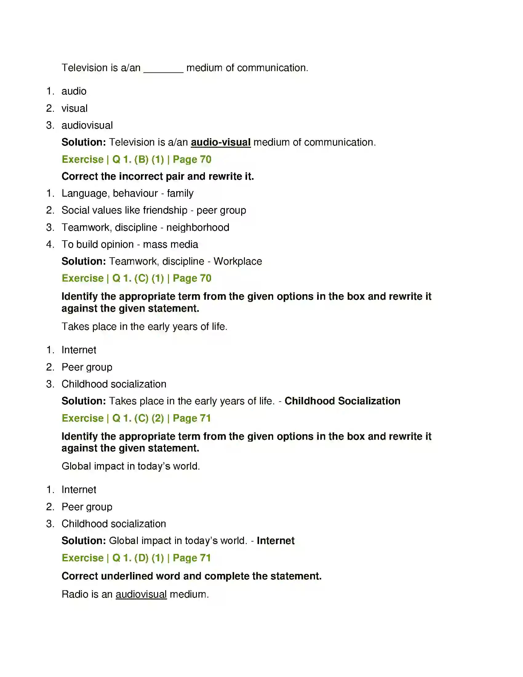 Maharashtra Board Class 11th Sociology Socialization Solution 2