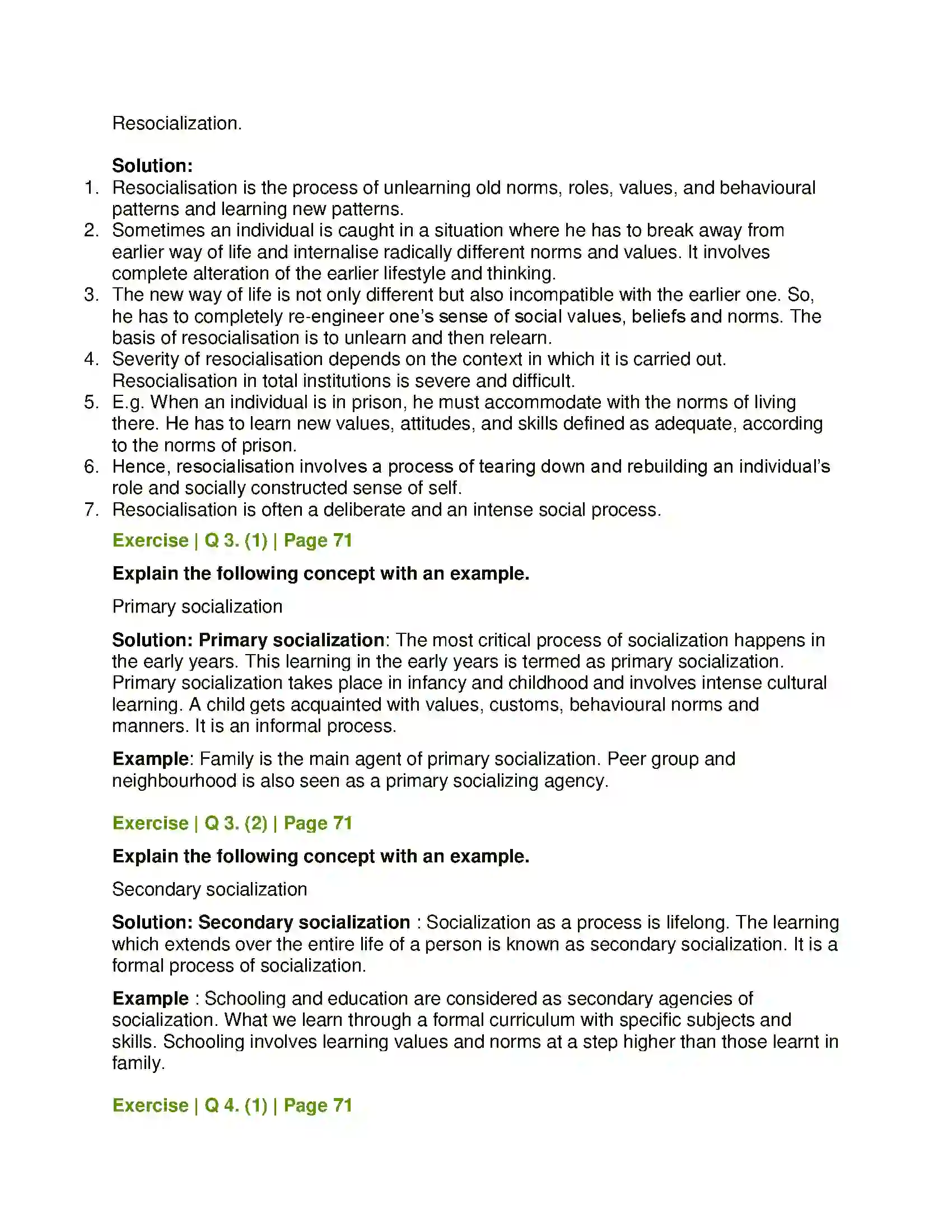 Maharashtra Board Class 11th Sociology Socialization Solution 5