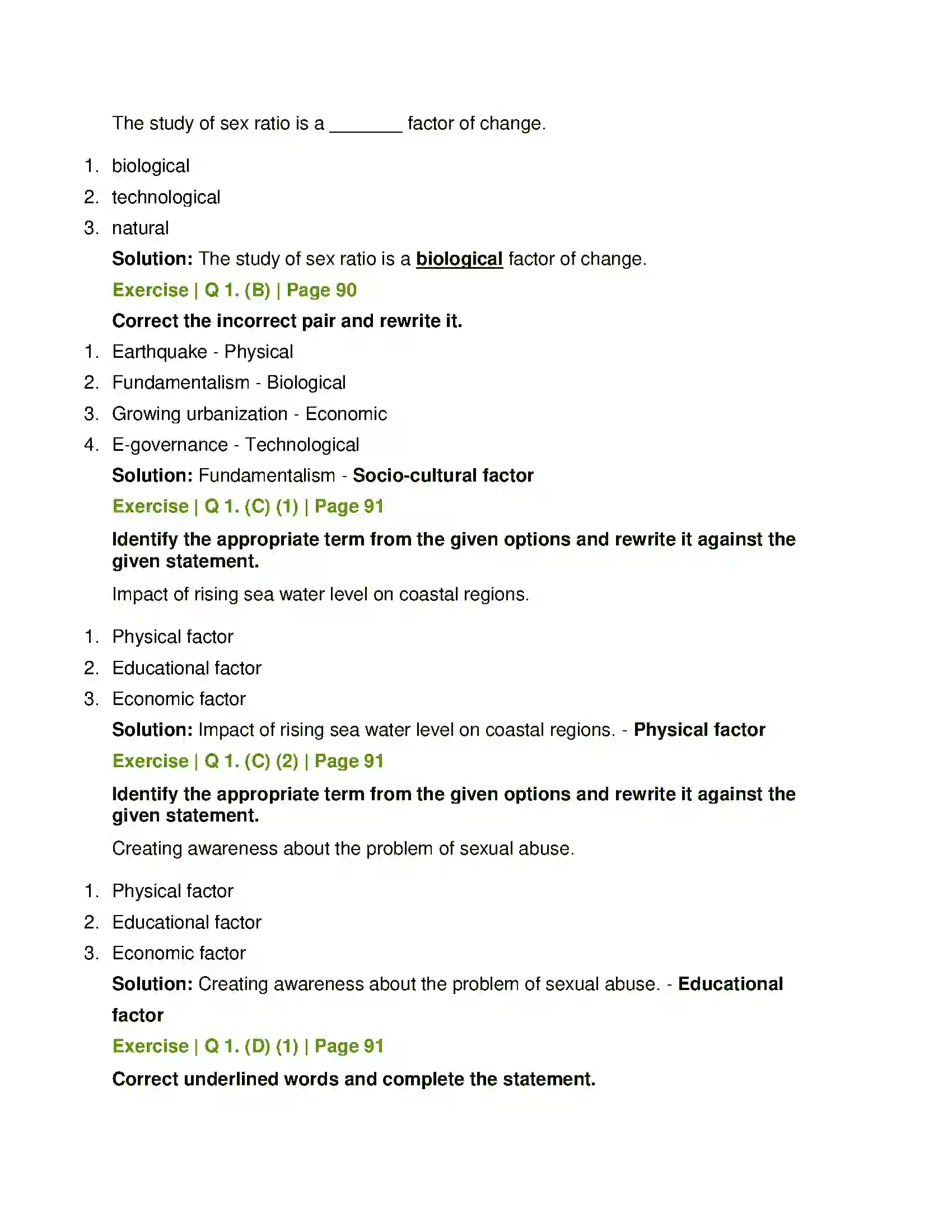 Maharashtra Board Class 11th Sociology Social Change Solution 2