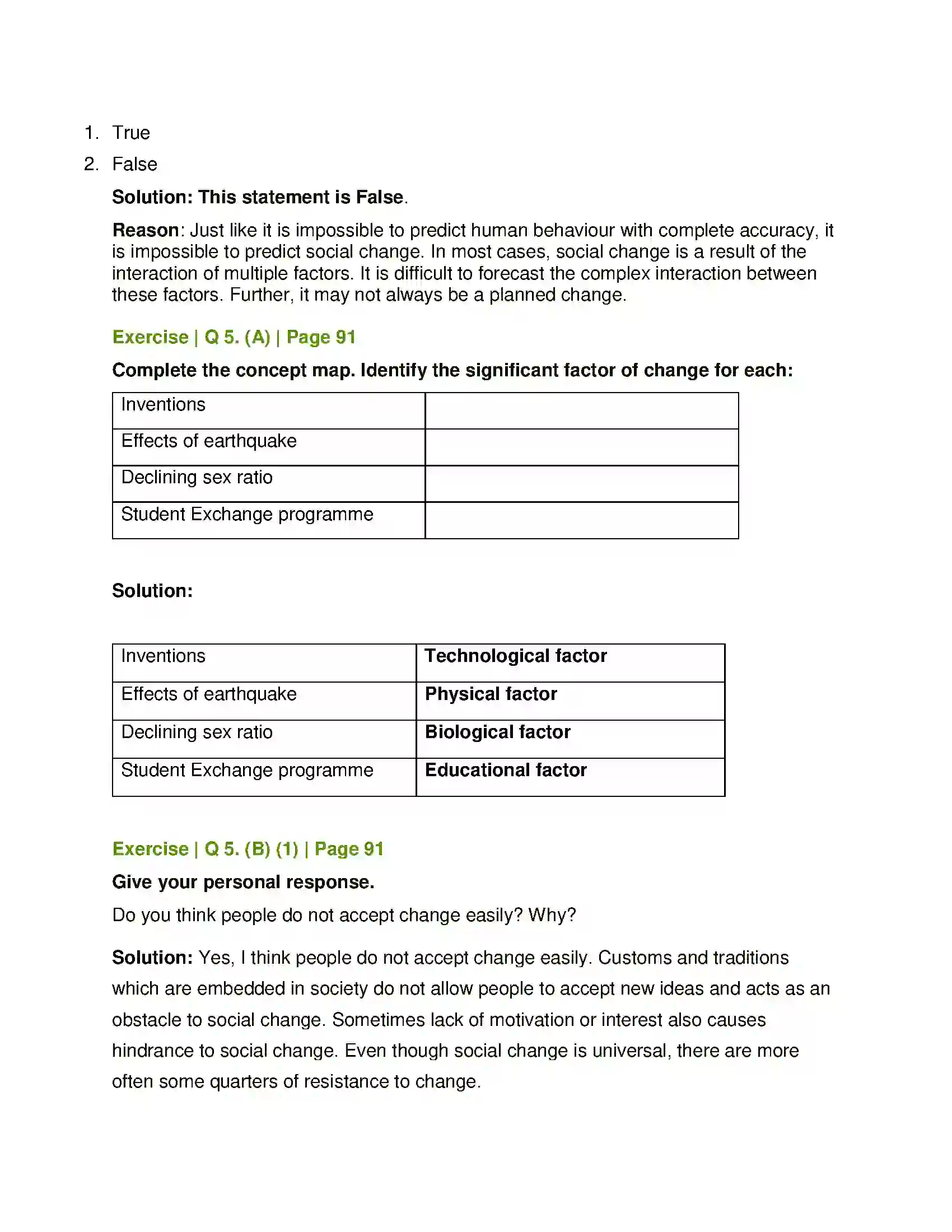 Maharashtra Board Class 11th Sociology Social Change Solution 5