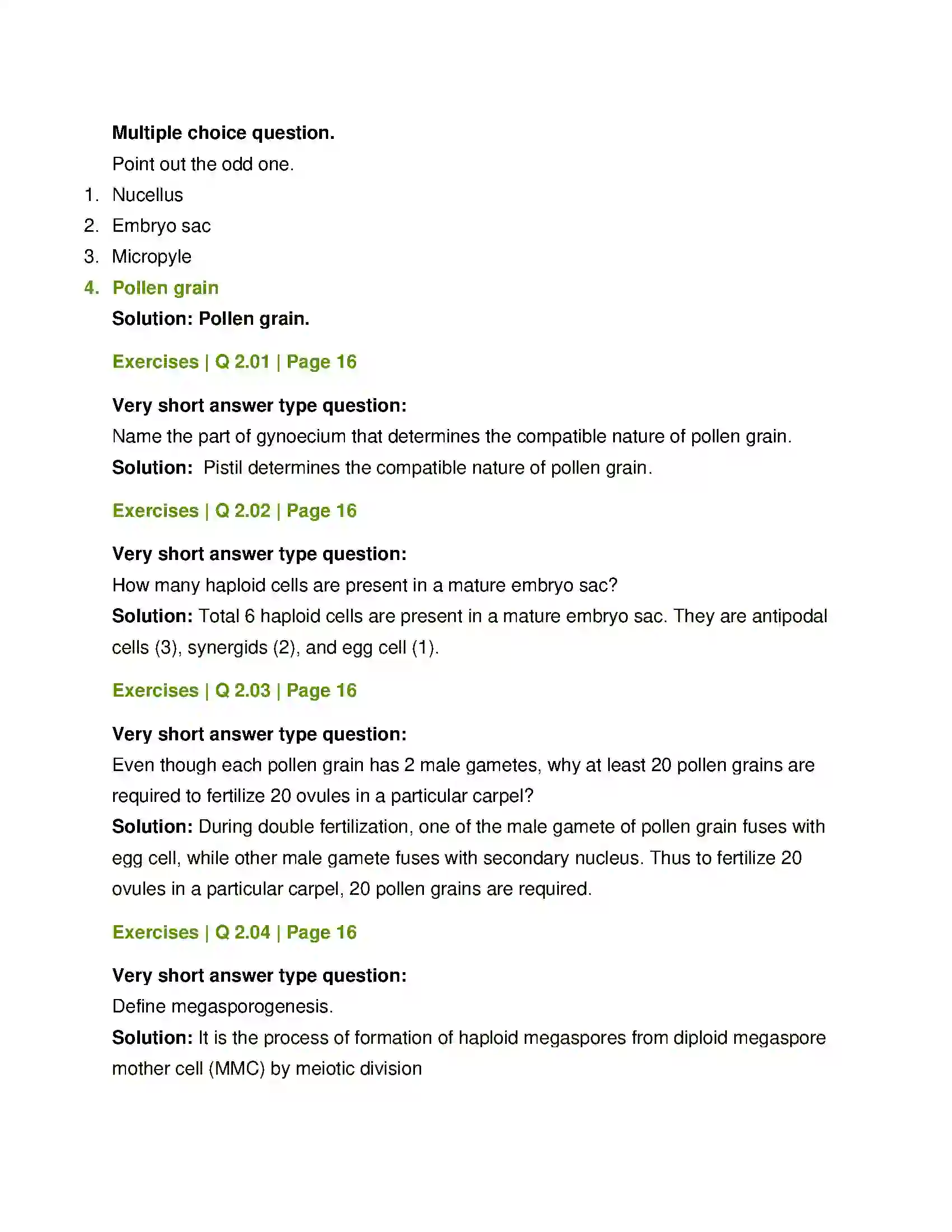 Maharashtra Board Class 12th Biology Reproduction in Lower and Higher Plants Solution 3