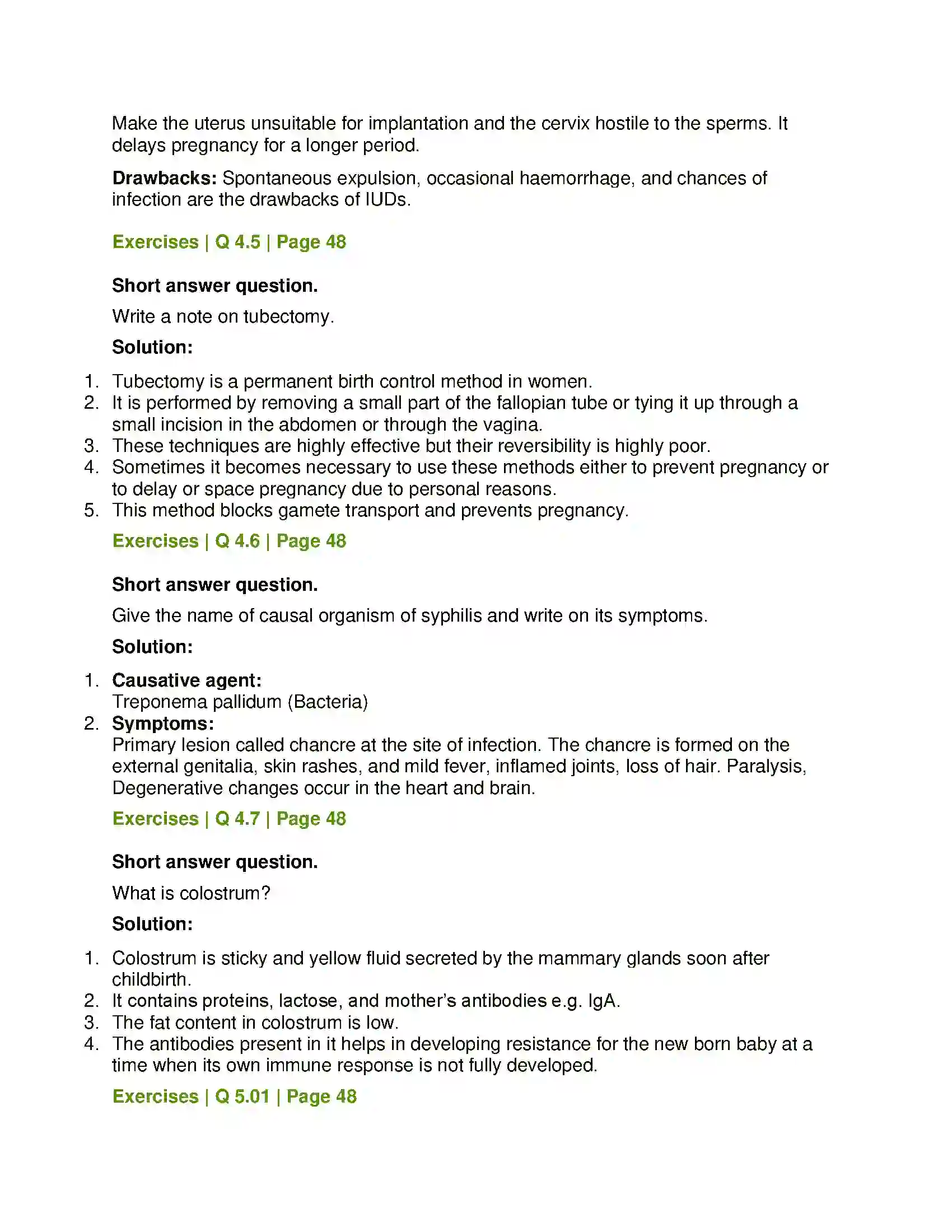 Maharashtra Board Class 12th Biology Reproduction in Lower and Higher Animals Solution 10