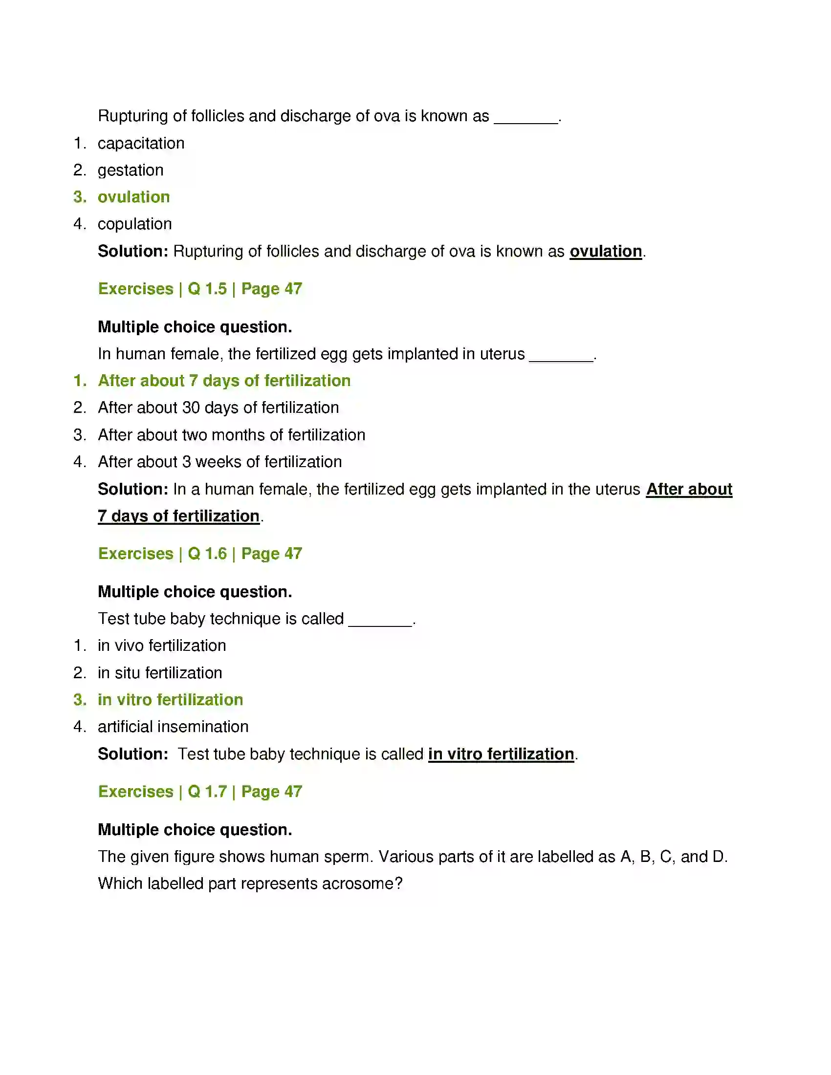 Maharashtra Board Class 12th Biology Reproduction in Lower and Higher Animals Solution 2