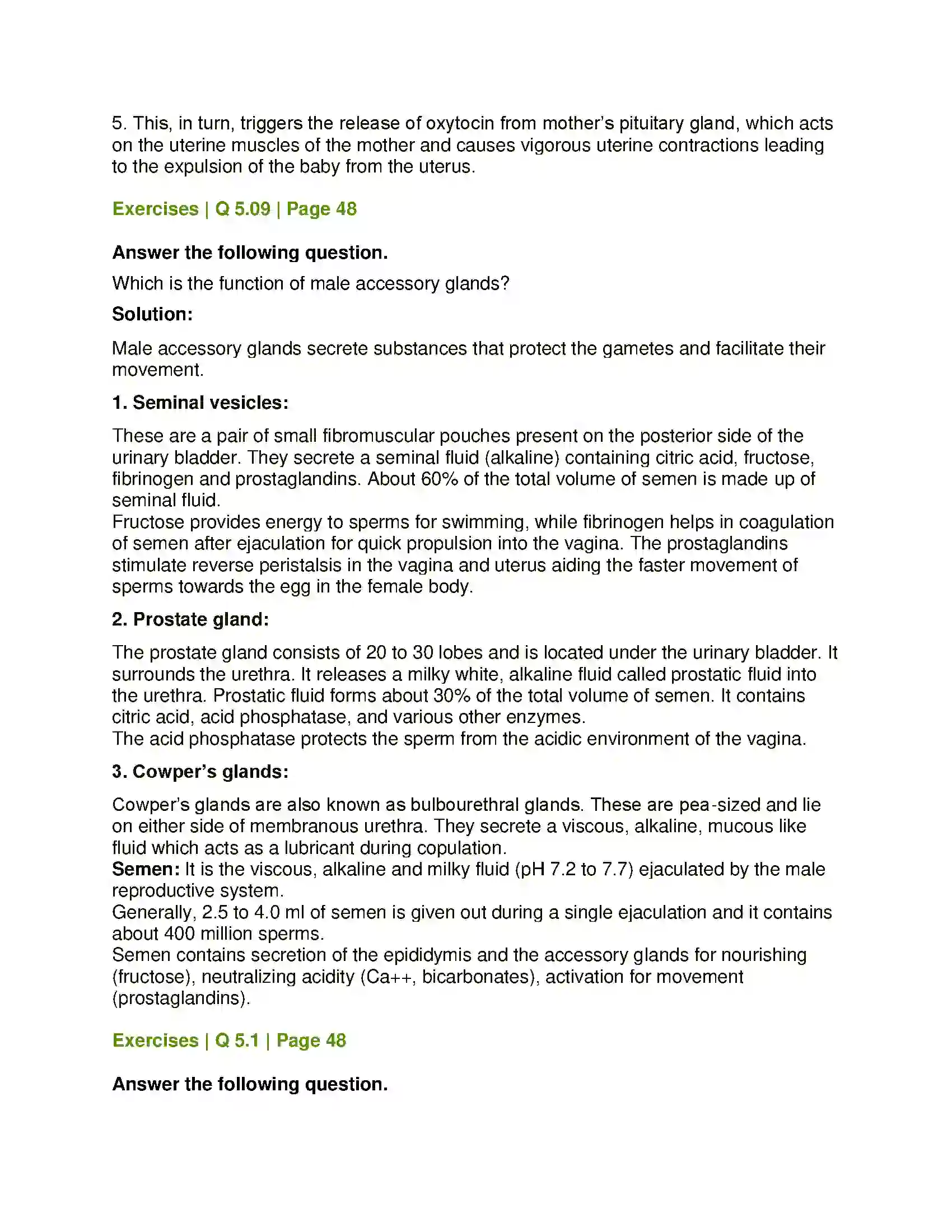 Maharashtra Board Class 12th Biology Reproduction in Lower and Higher Animals Solution 20