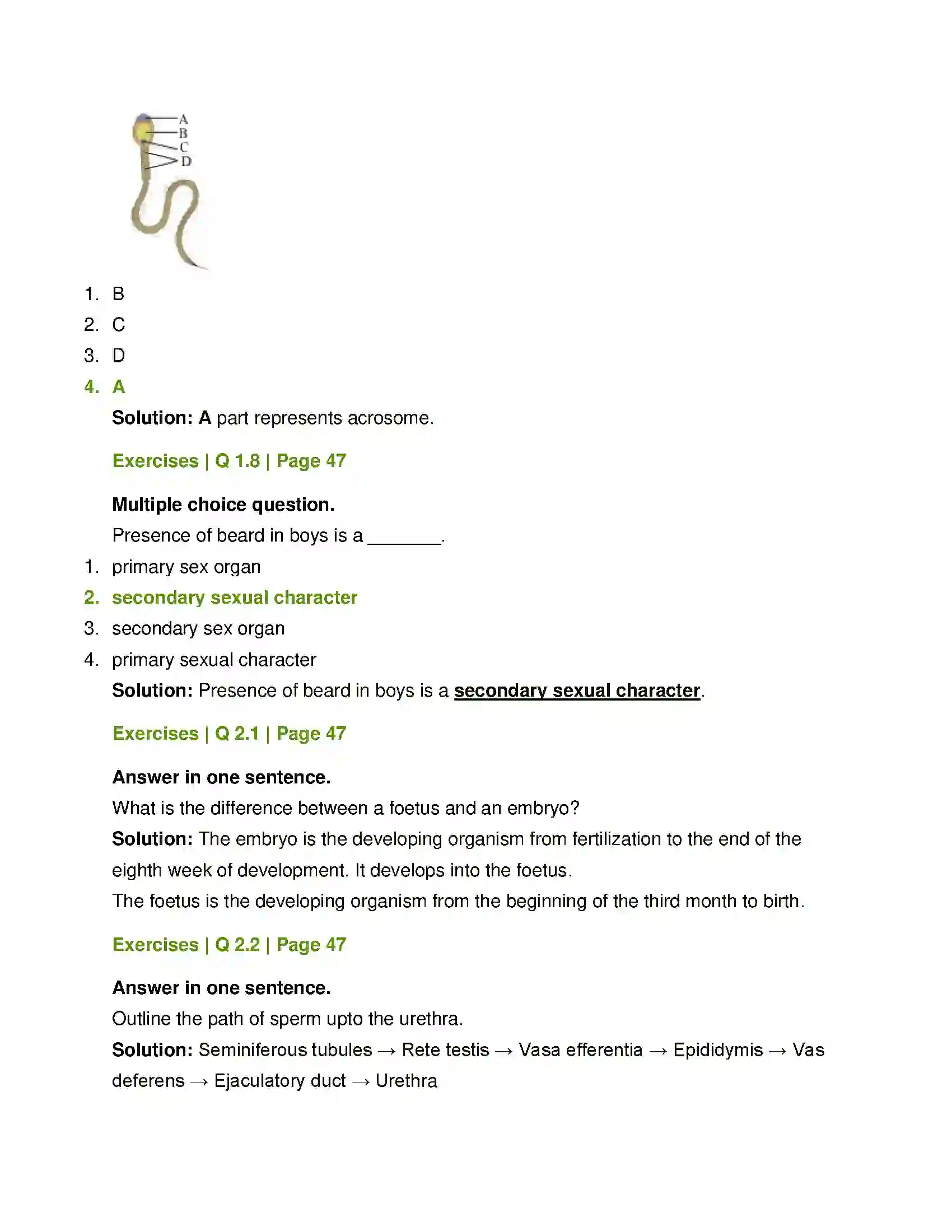 Maharashtra Board Class 12th Biology Reproduction in Lower and Higher Animals Solution 3