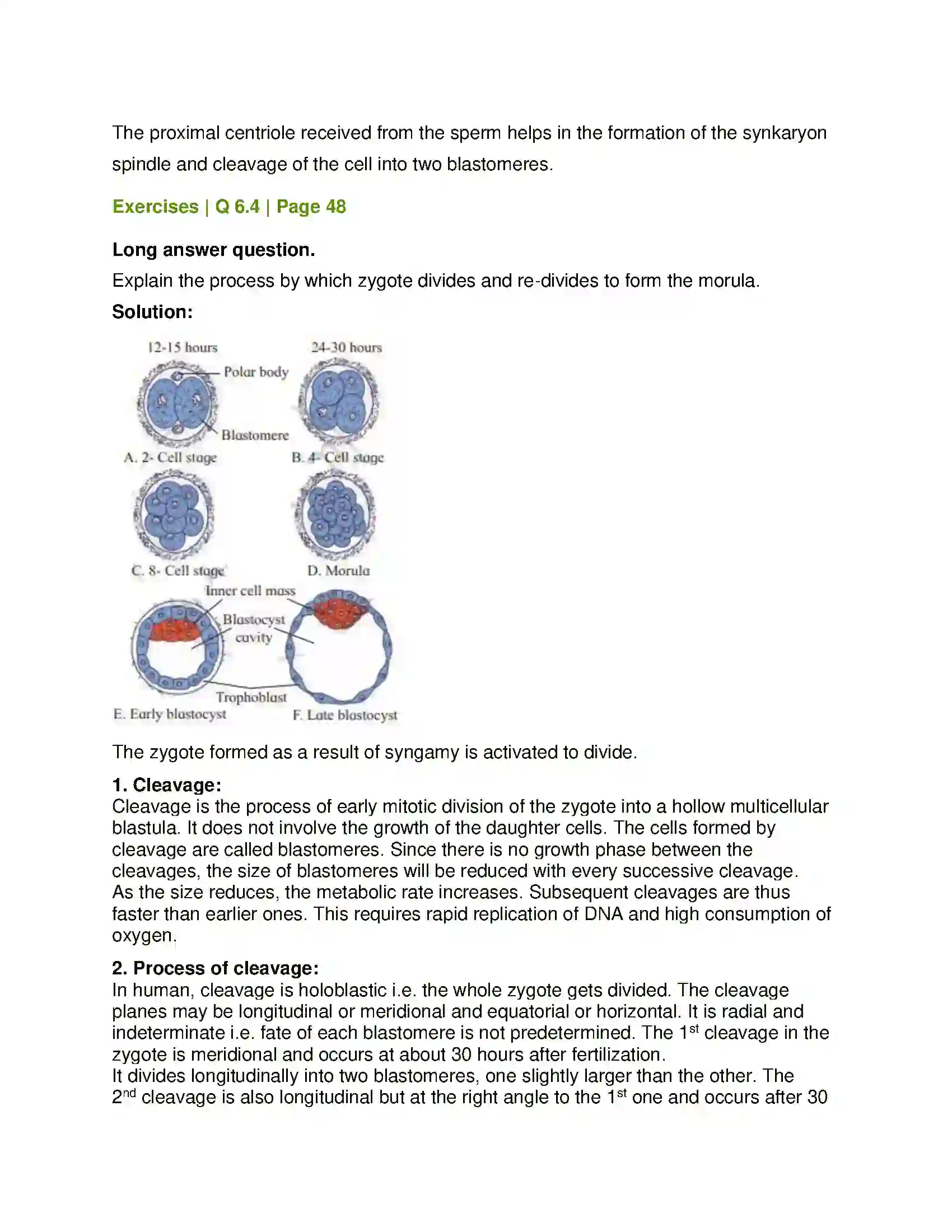 Maharashtra Board Class 12th Biology Reproduction in Lower and Higher Animals Solution 30