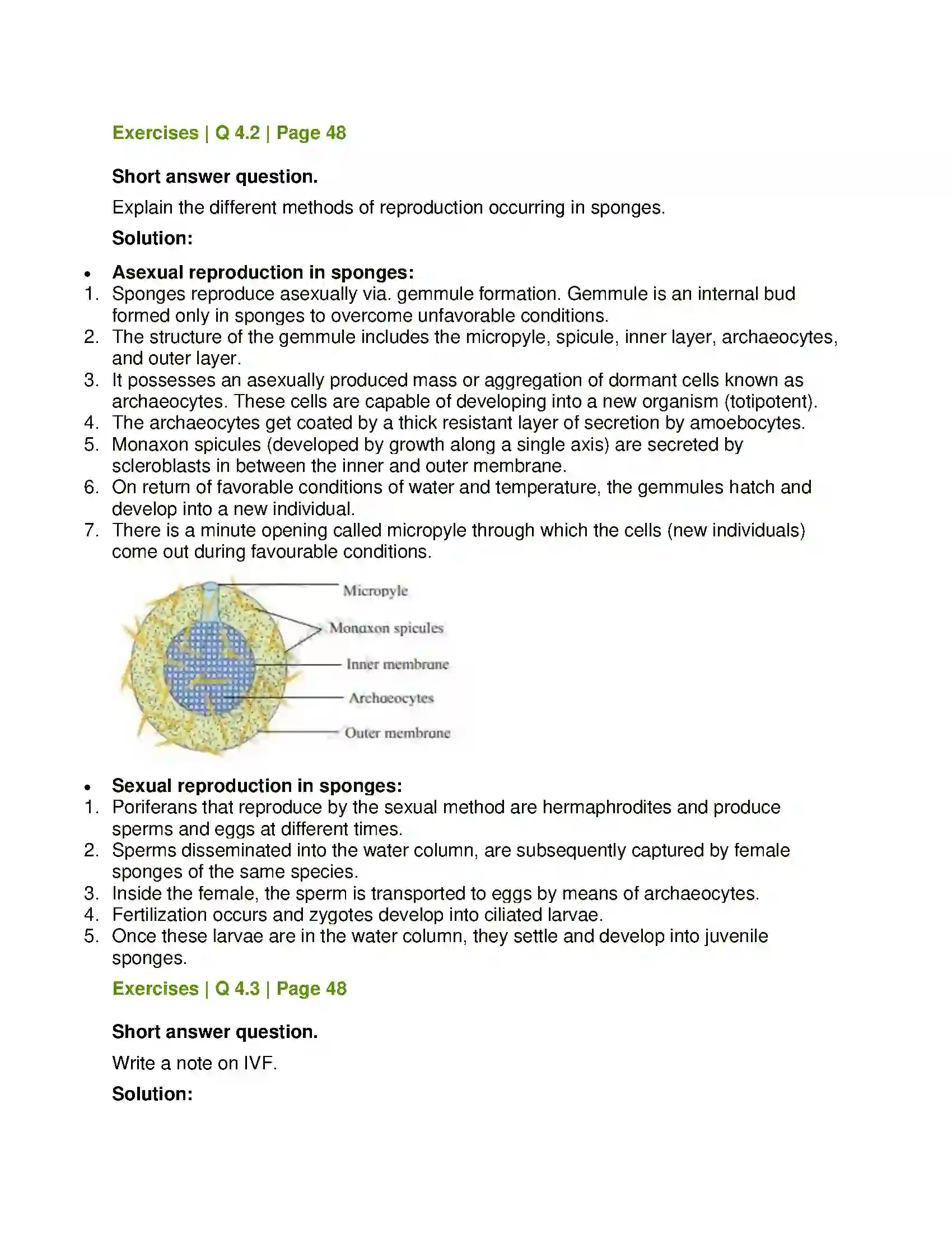 Maharashtra Board Class 12th Biology Reproduction in Lower and Higher Animals Solution 8
