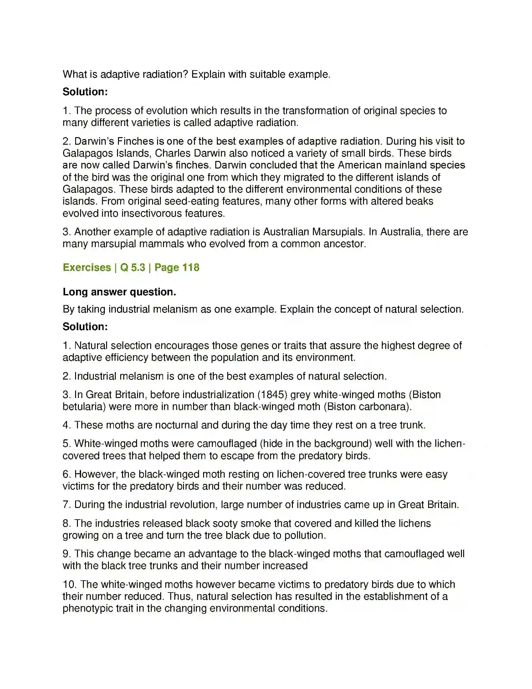 Maharashtra Board Class 12th Biology Origin and Evolution of Life Solution 11