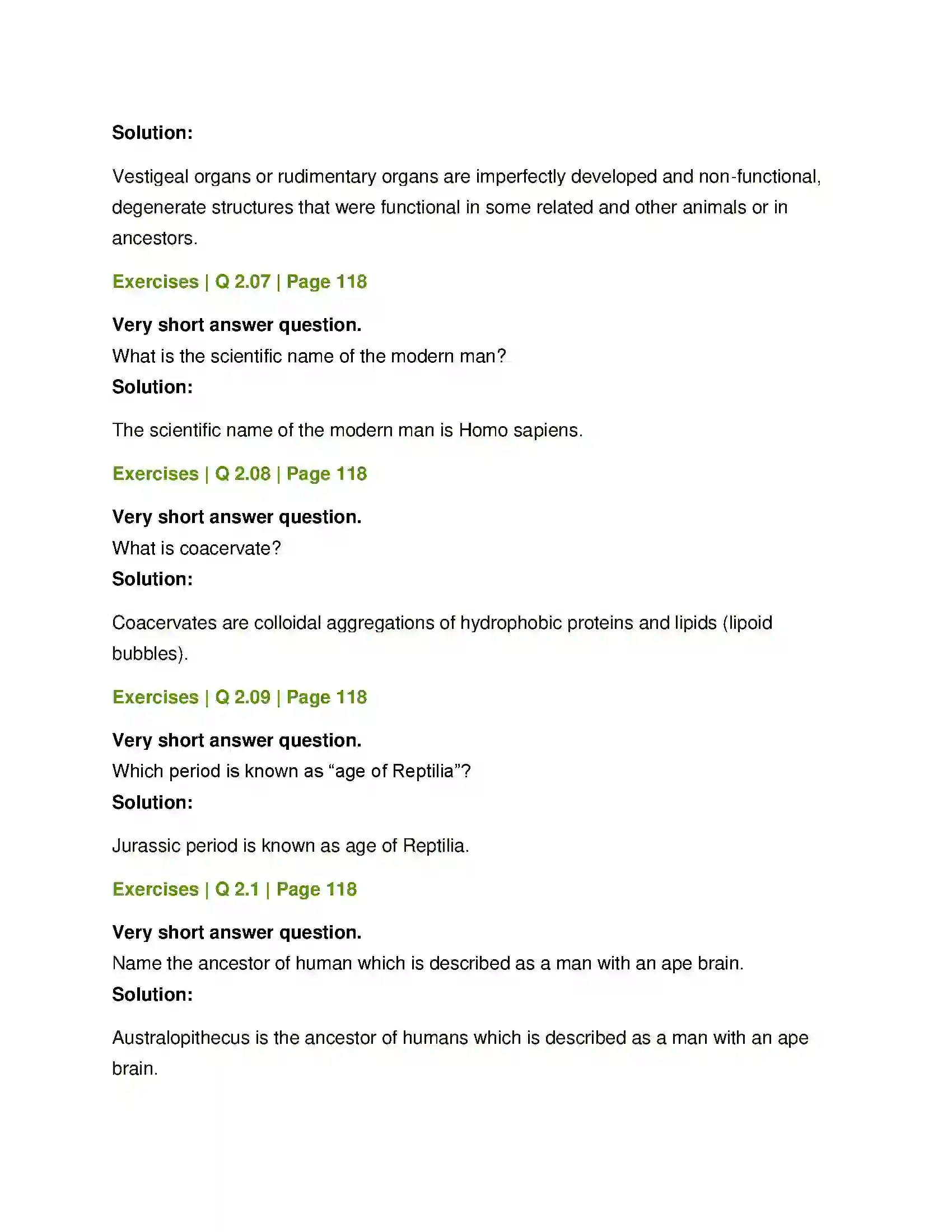 Maharashtra Board Class 12th Biology Origin and Evolution of Life Solution 6
