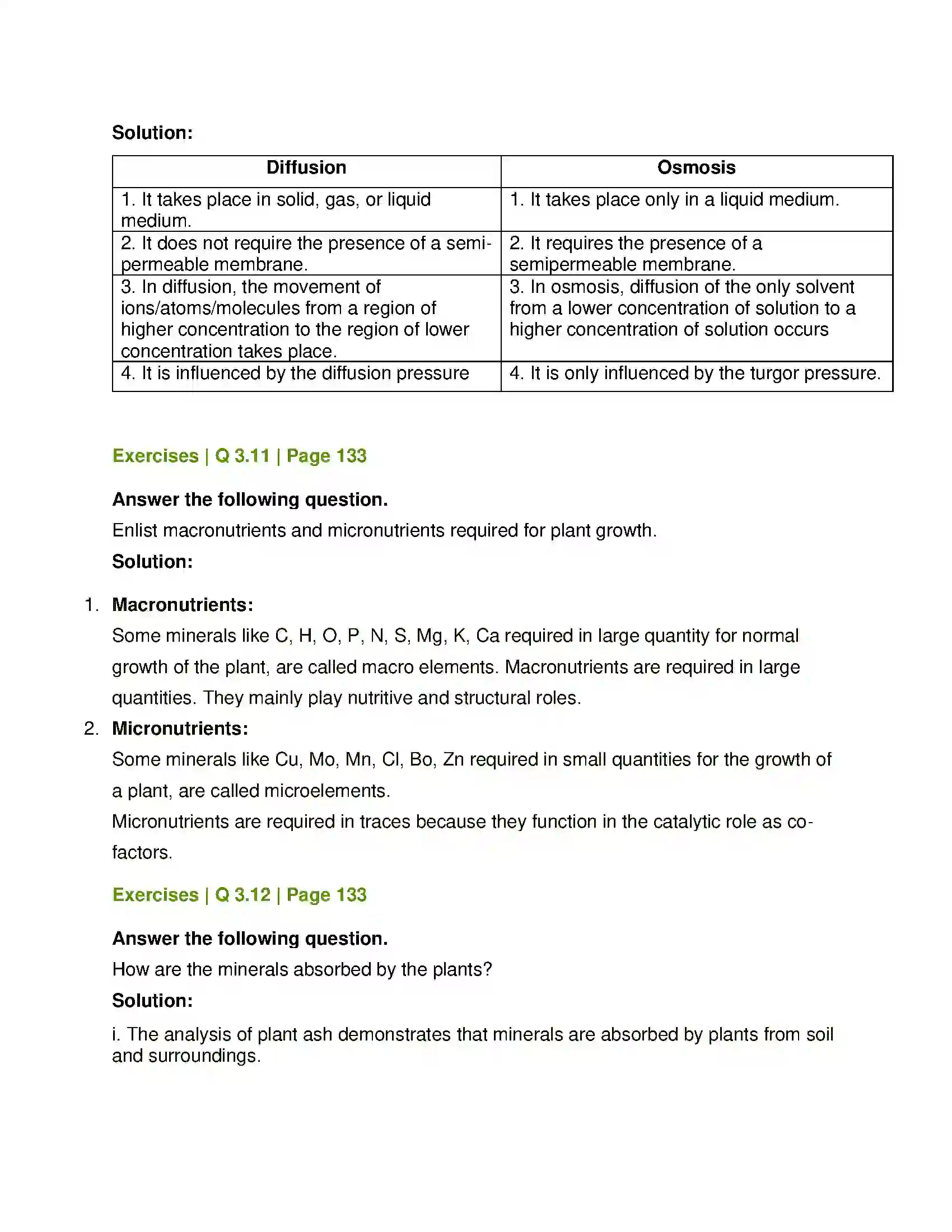 Maharashtra Board Class 12th Biology Plant Water Relation Solution 18