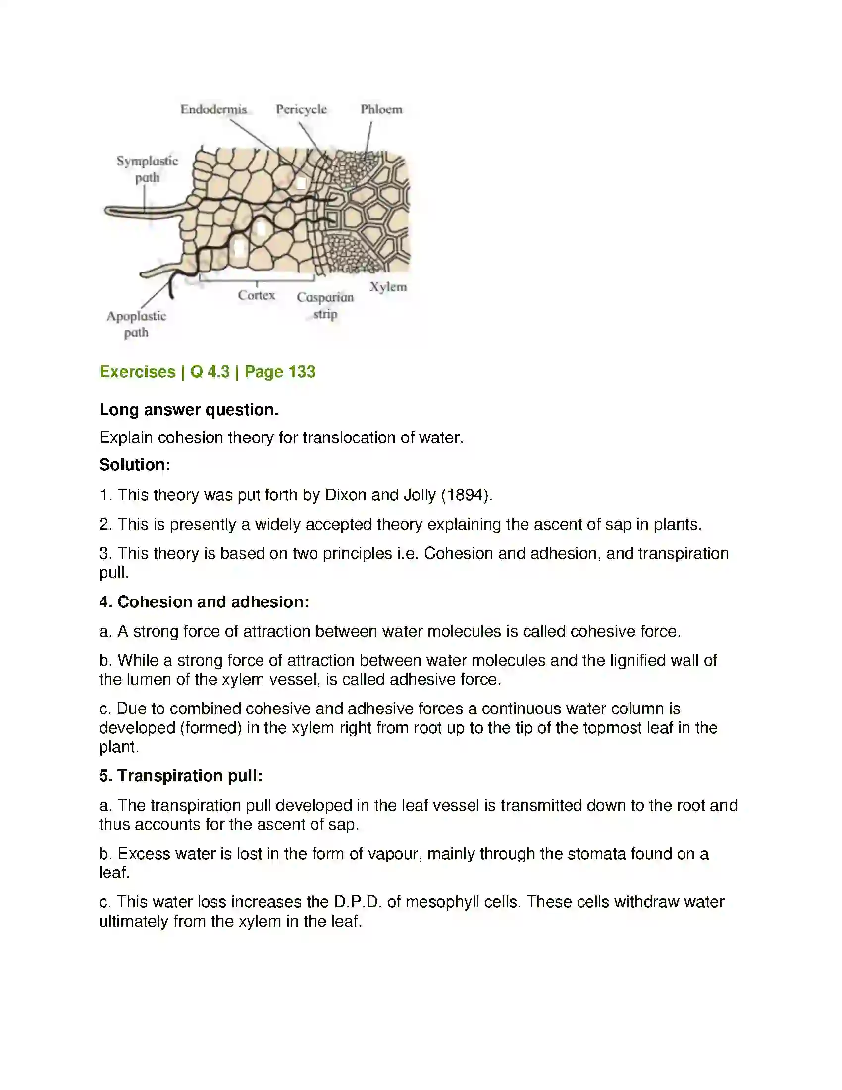 Maharashtra Board Class 12th Biology Plant Water Relation Solution 21