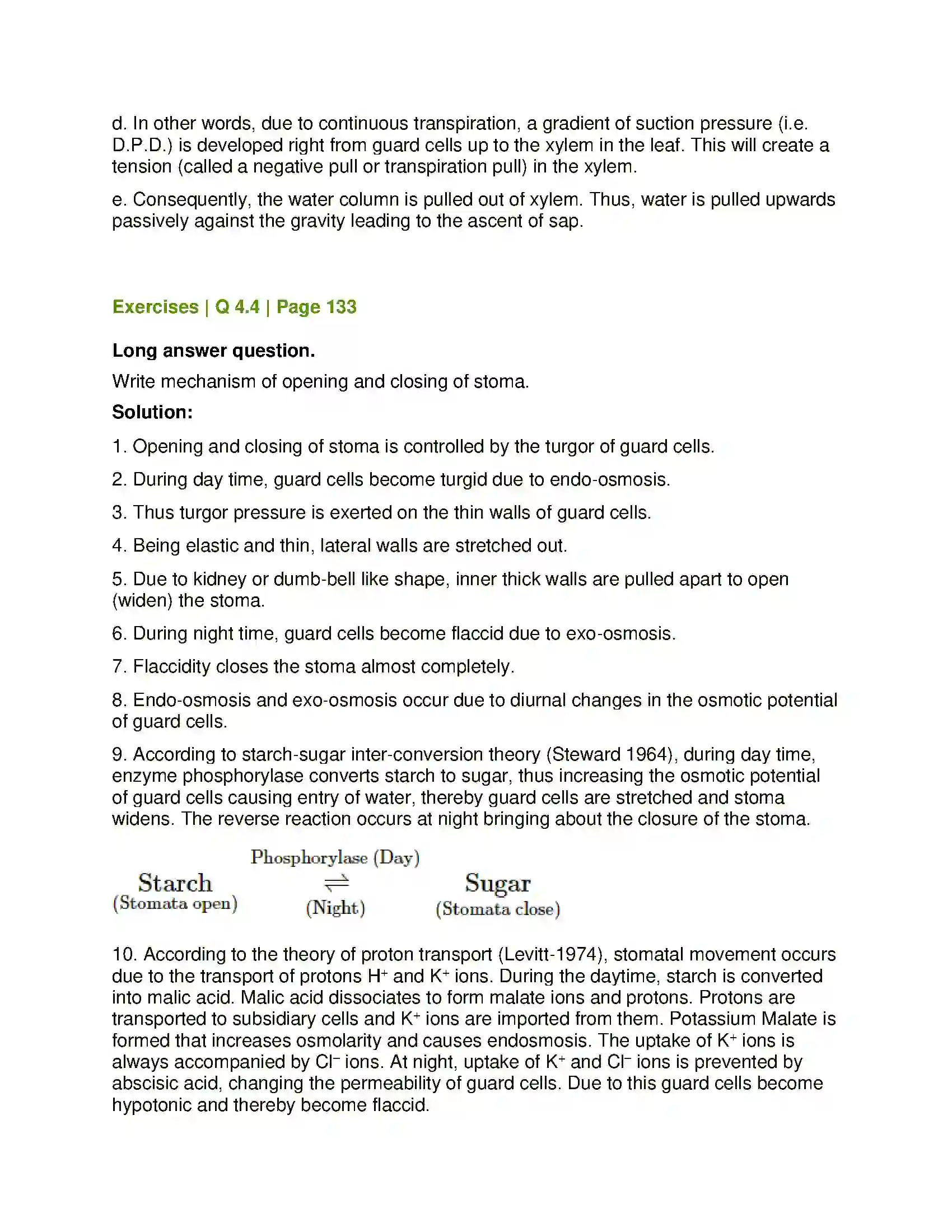 Maharashtra Board Class 12th Biology Plant Water Relation Solution 22
