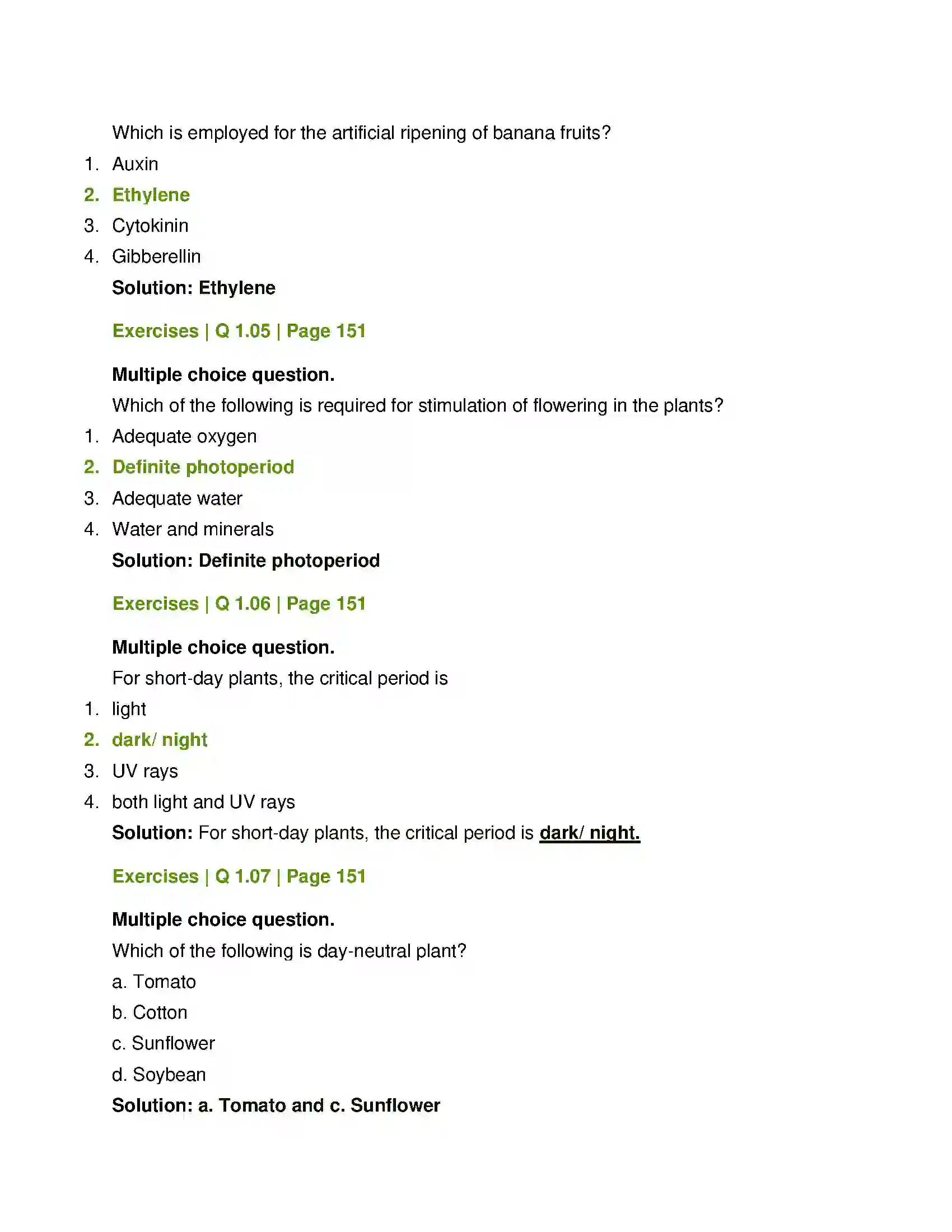 Maharashtra Board Class 12th Biology Plant Growth and Mineral Nutrition Solution 2