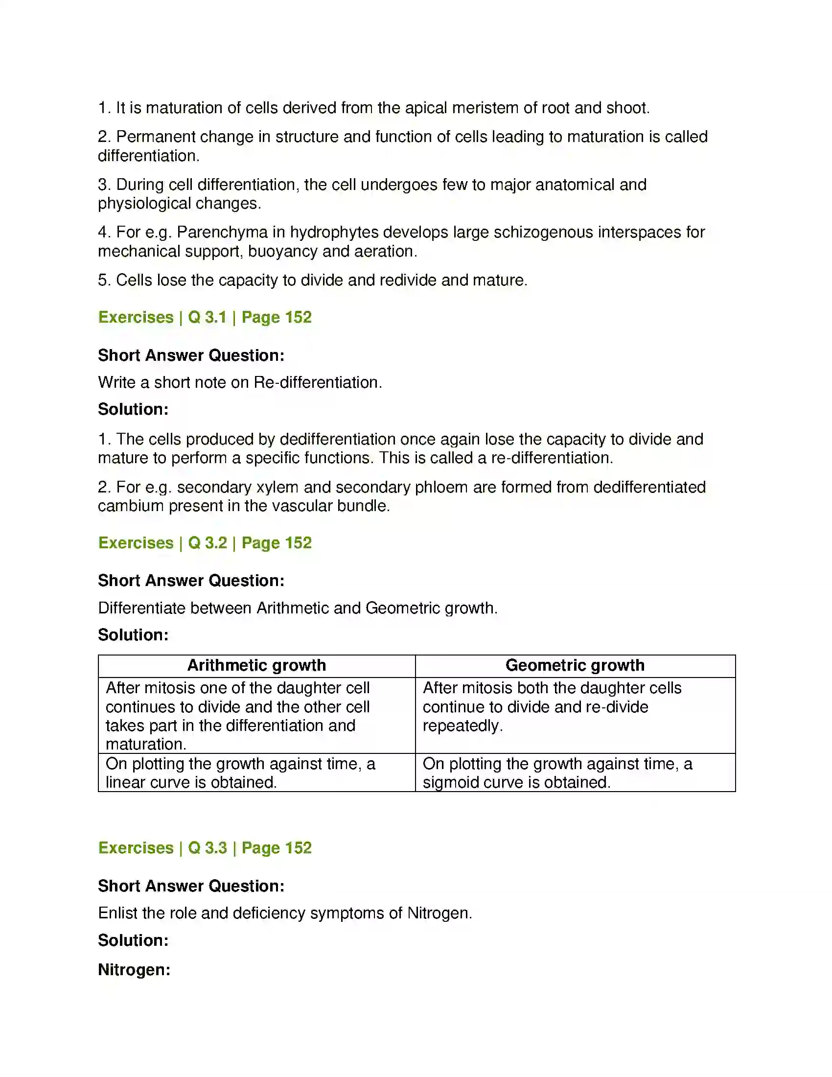 Maharashtra Board Class 12th Biology Plant Growth and Mineral Nutrition Solution 7